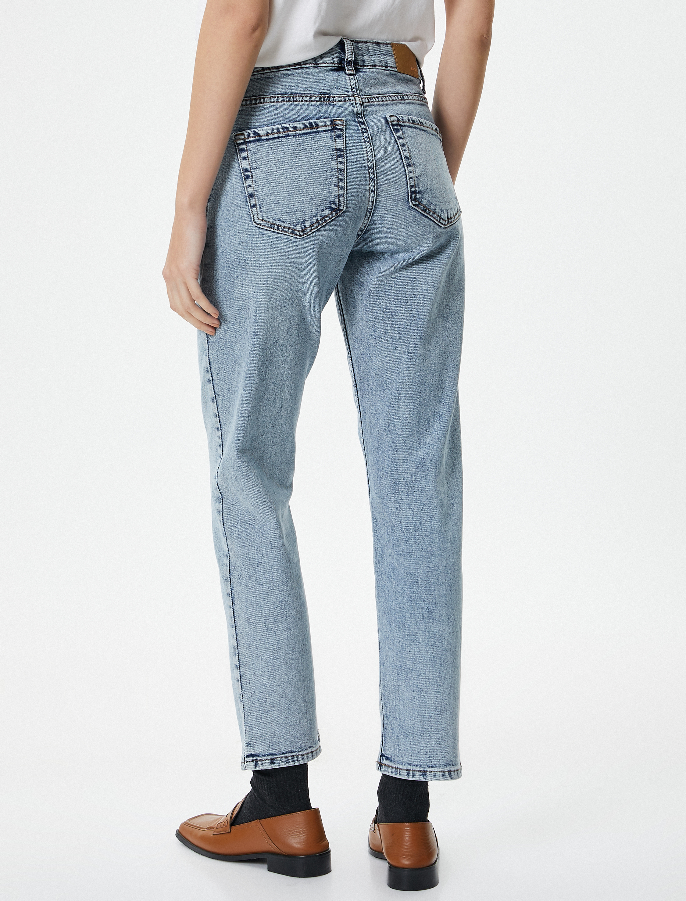   Yüksek Bel Kot Pantolon Dar Düz Paça Esnek - Eve Slim Jean