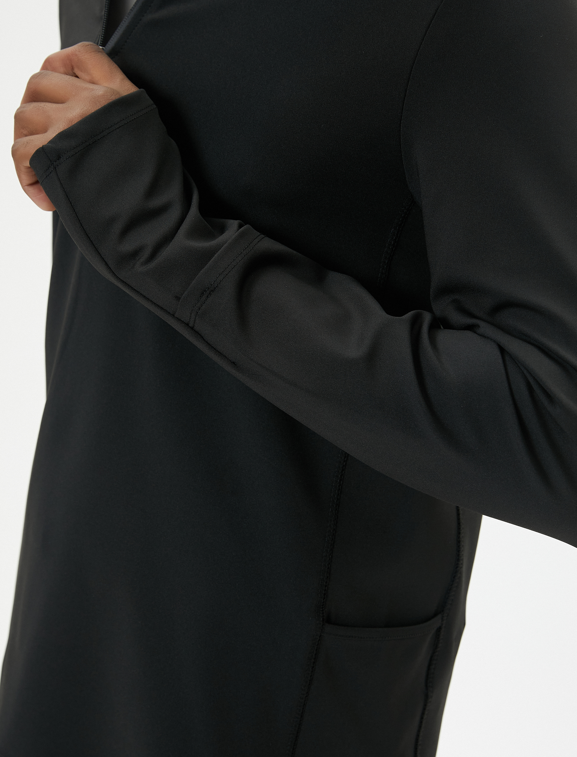   Spor Sweatshirt Yarım Fermuarlı Telefon Cebi Detaylı