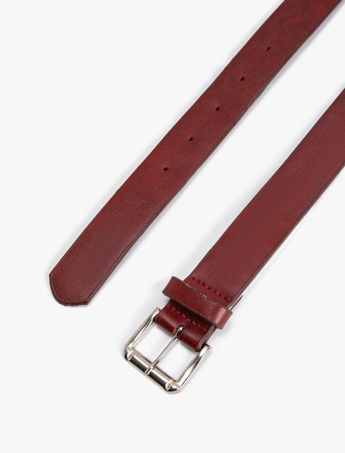 Kadın Kemer Deri Görünümlü Metal Toka Detaylı