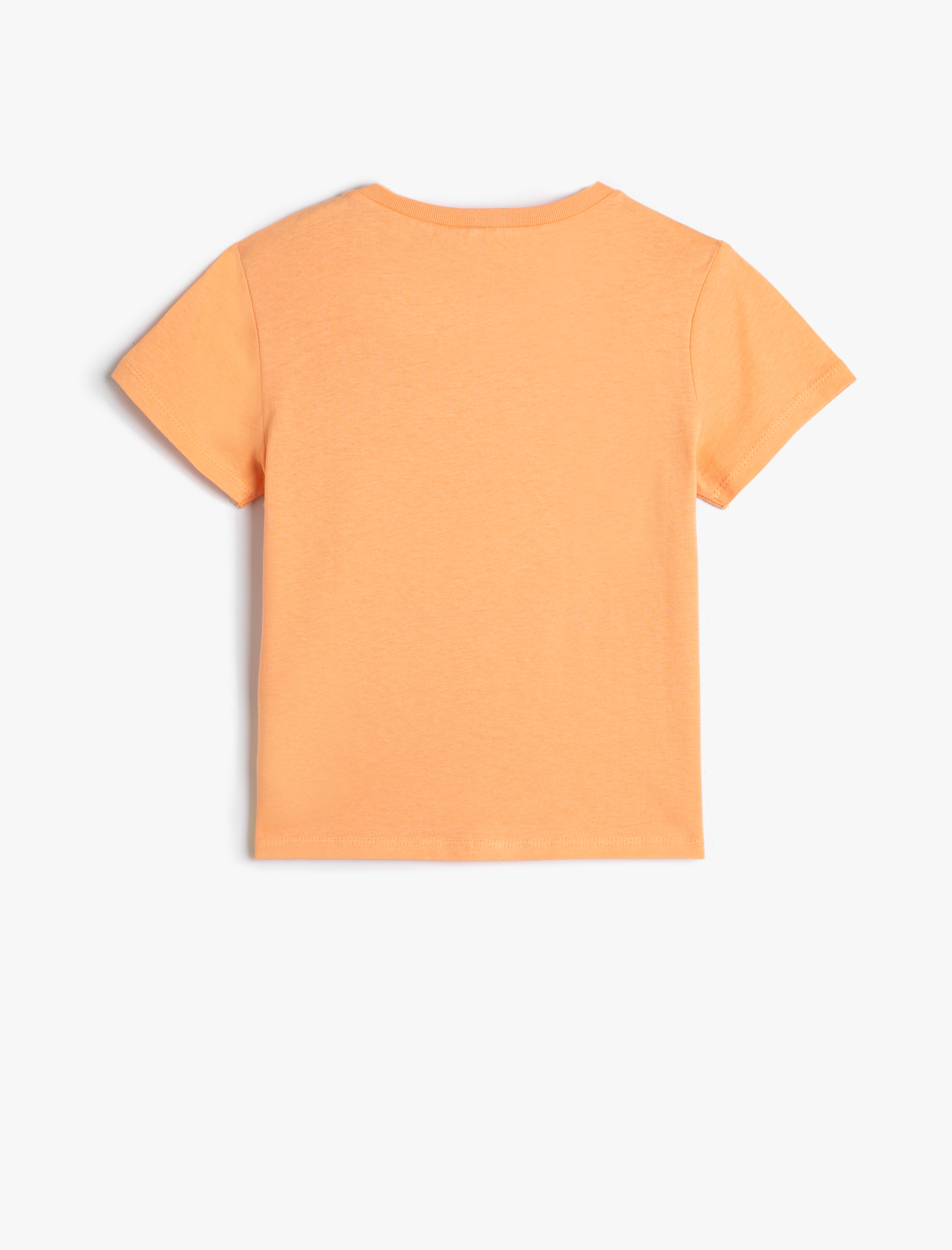  Kız Çocuk Tişört Slogan Baskılı Kısa Kollu Bisiklet Yaka Pamuklu