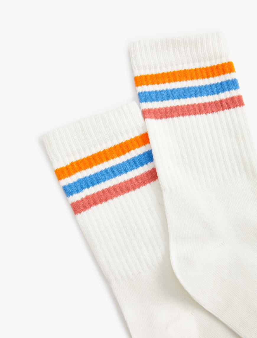  Kadın Soket Çorap Şerit Desenli