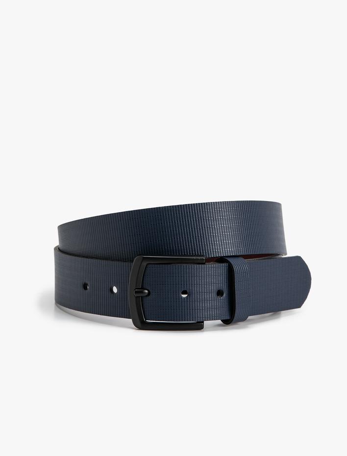 Erkek Kemer Deri Görünümlü Metal Tokalı