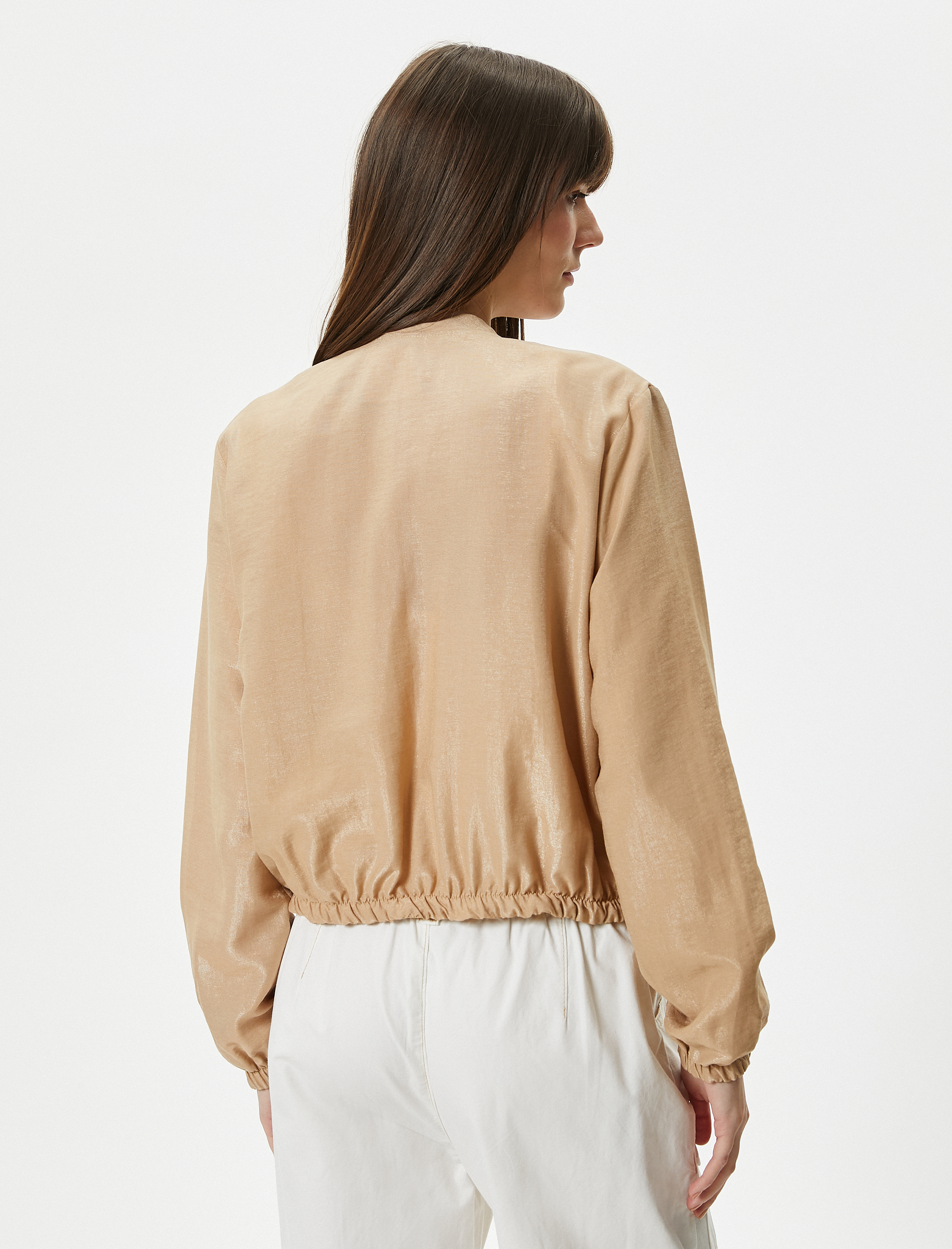   Kolej Bomber Ceket Fermuarlı Cepli Hakim Yaka Viskon