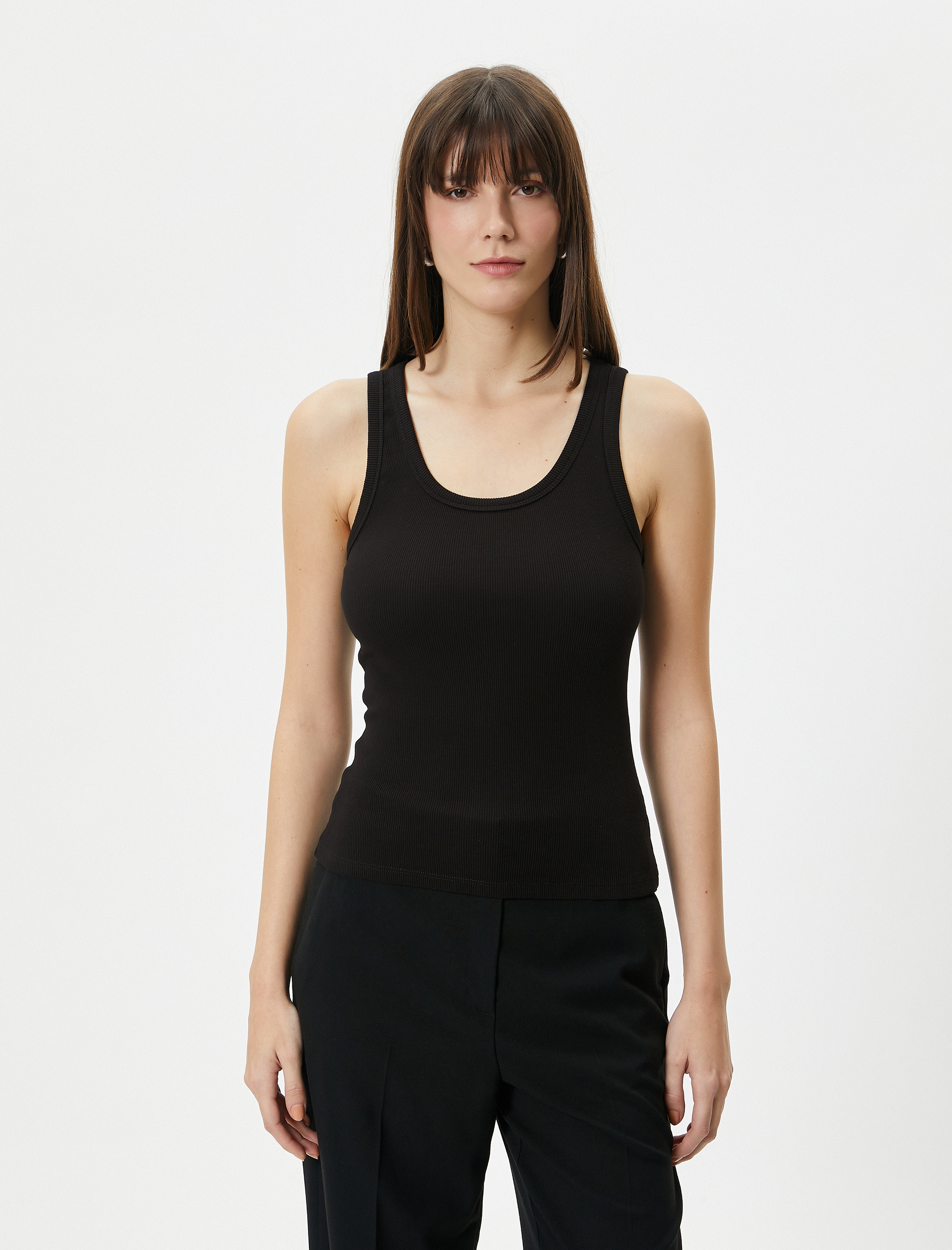   Fitilli Atlet U Yaka Kalın Askılı