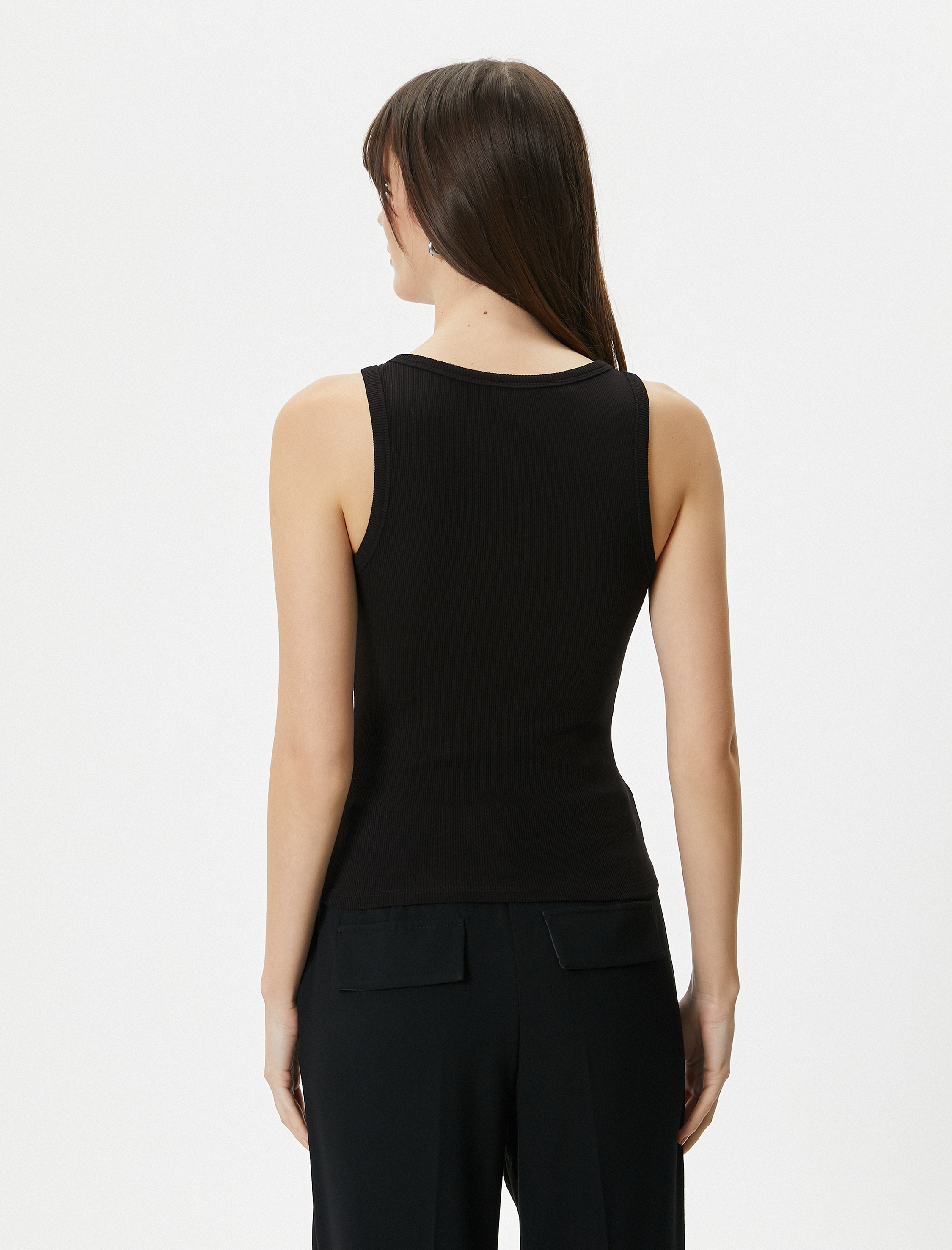   Fitilli Atlet U Yaka Kalın Askılı