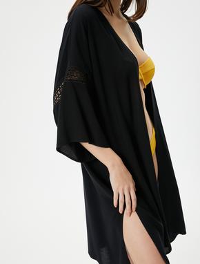 Oversize Plaj Kimono Geniş Kollu Viskon_4