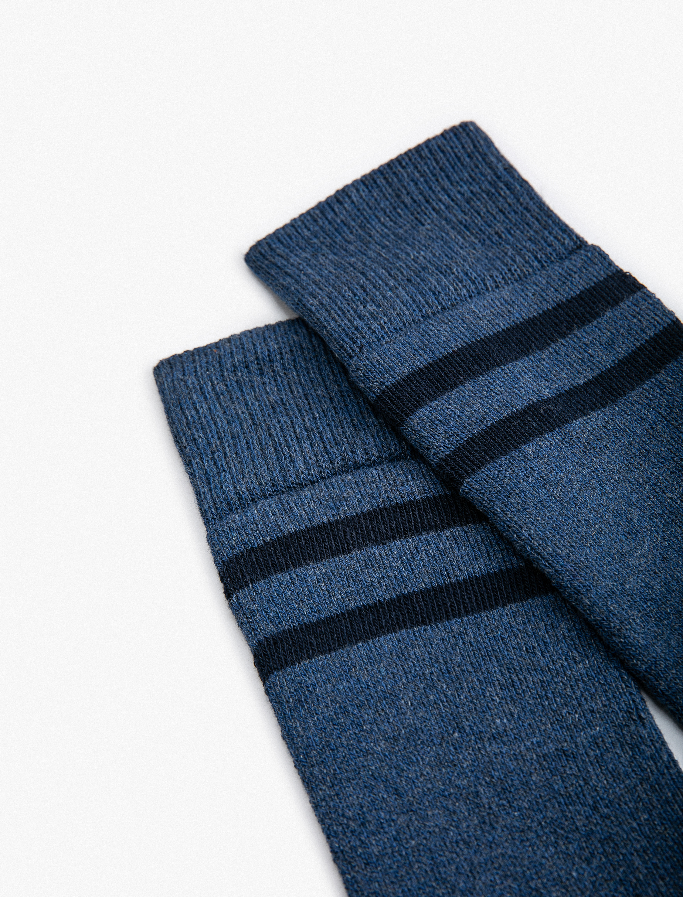  Erkek Havlu Çorap Soket Çizgi Desenli