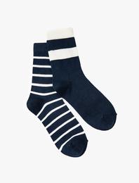 2'li Çizgili Soket Çorap Seti