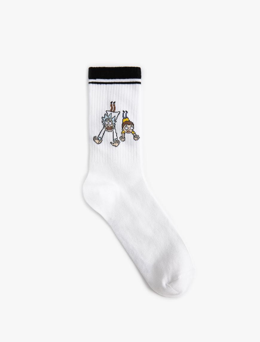  Erkek Rick and Morty Soket Çorap Lisanslı Desenli