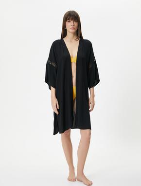 Oversize Plaj Kimono Geniş Kollu Viskon_2