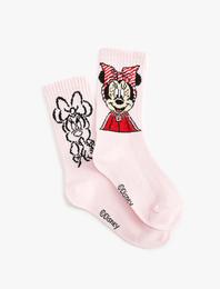 2'li Minnie Mouse Baskılı Çorap Lisanslı