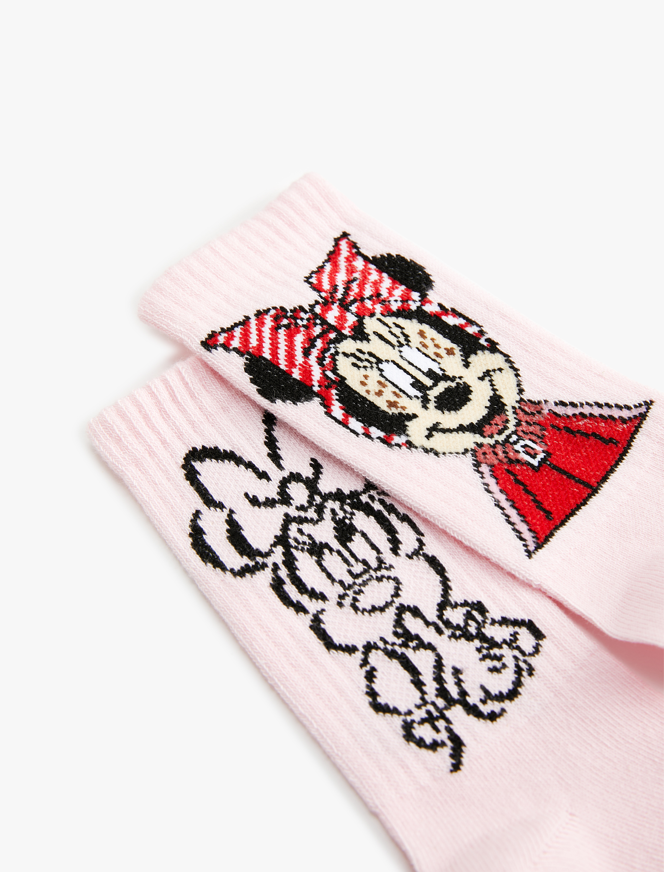  Kız Çocuk 2'li Minnie Mouse Baskılı Çorap Lisanslı