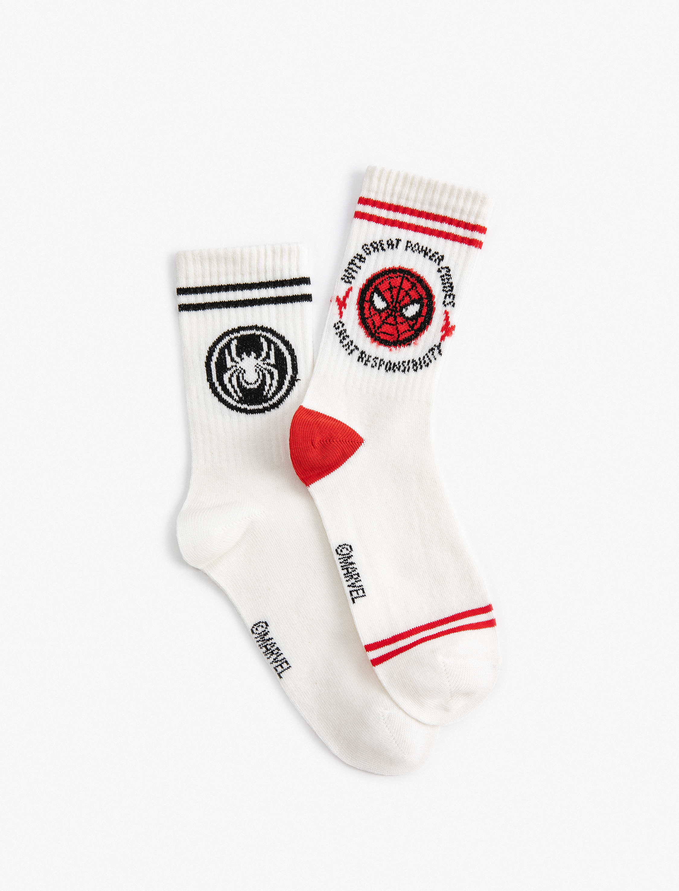  Erkek Çocuk 2'li Örümcek Adam Baskılı Çorap Seti Lisanslı