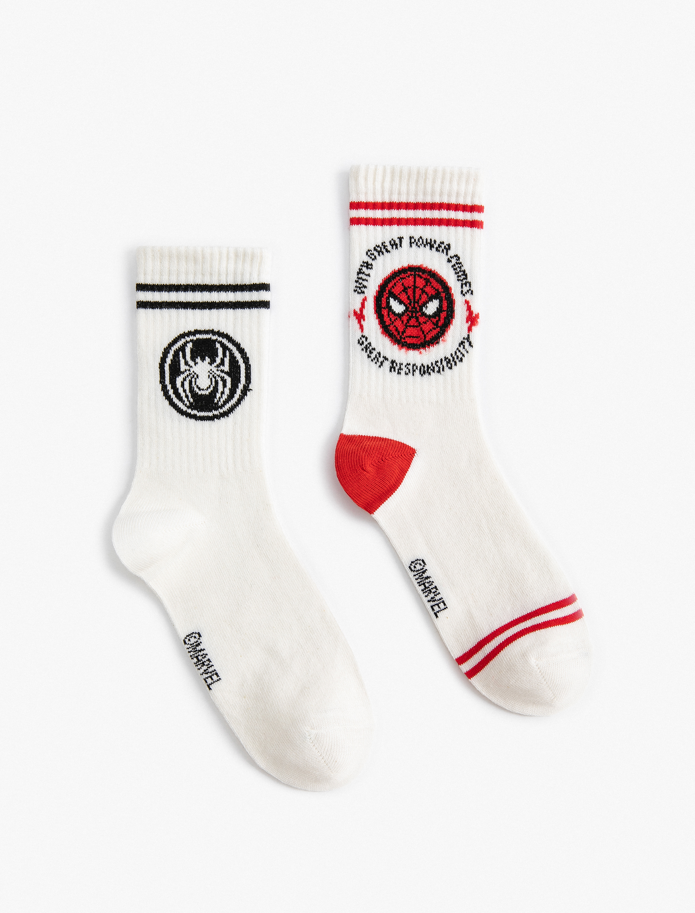  Erkek Çocuk 2'li Örümcek Adam Baskılı Çorap Seti Lisanslı