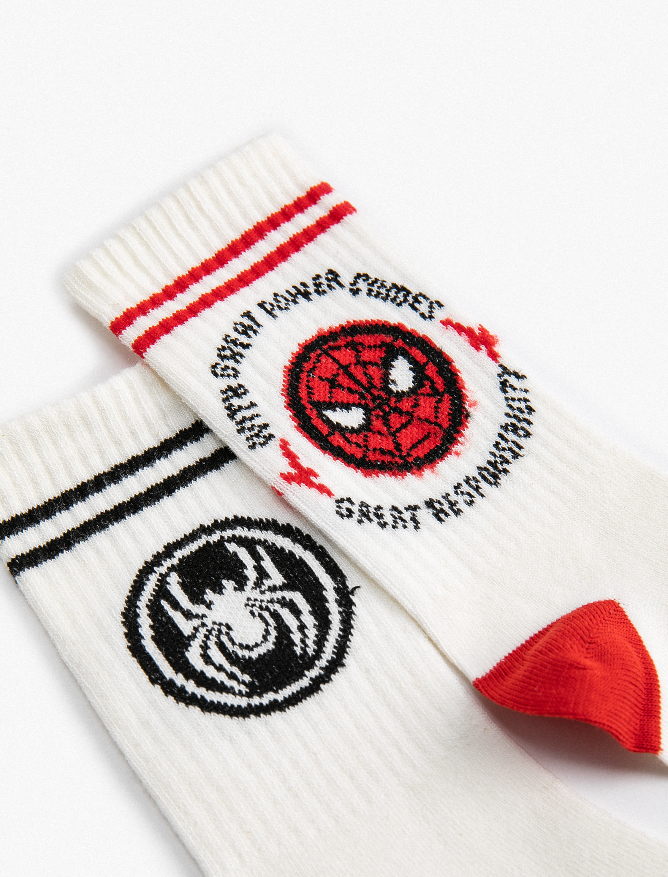  Erkek Çocuk 2'li Örümcek Adam Baskılı Çorap Seti Lisanslı