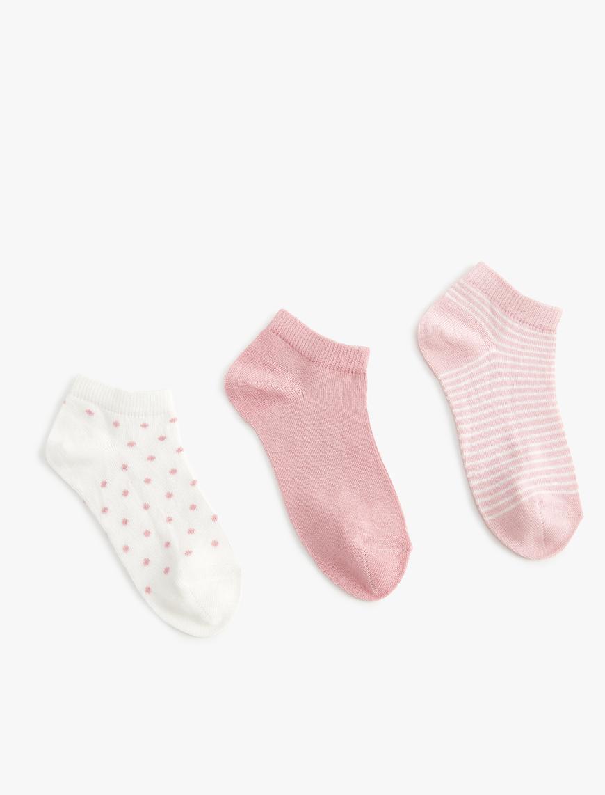  Kız Çocuk 3’lü Çok Renkli Pamuklu Çorap Seti