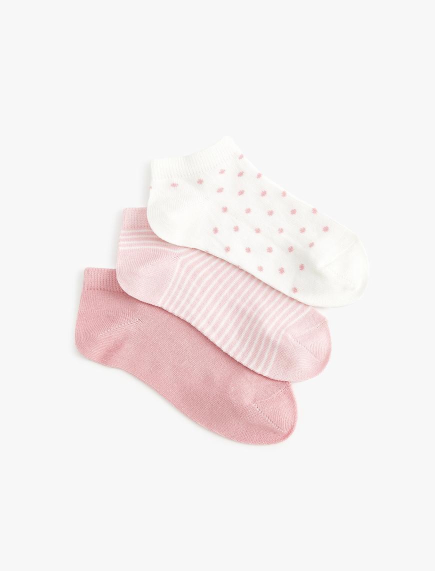  Kız Çocuk 3’lü Çok Renkli Pamuklu Çorap Seti