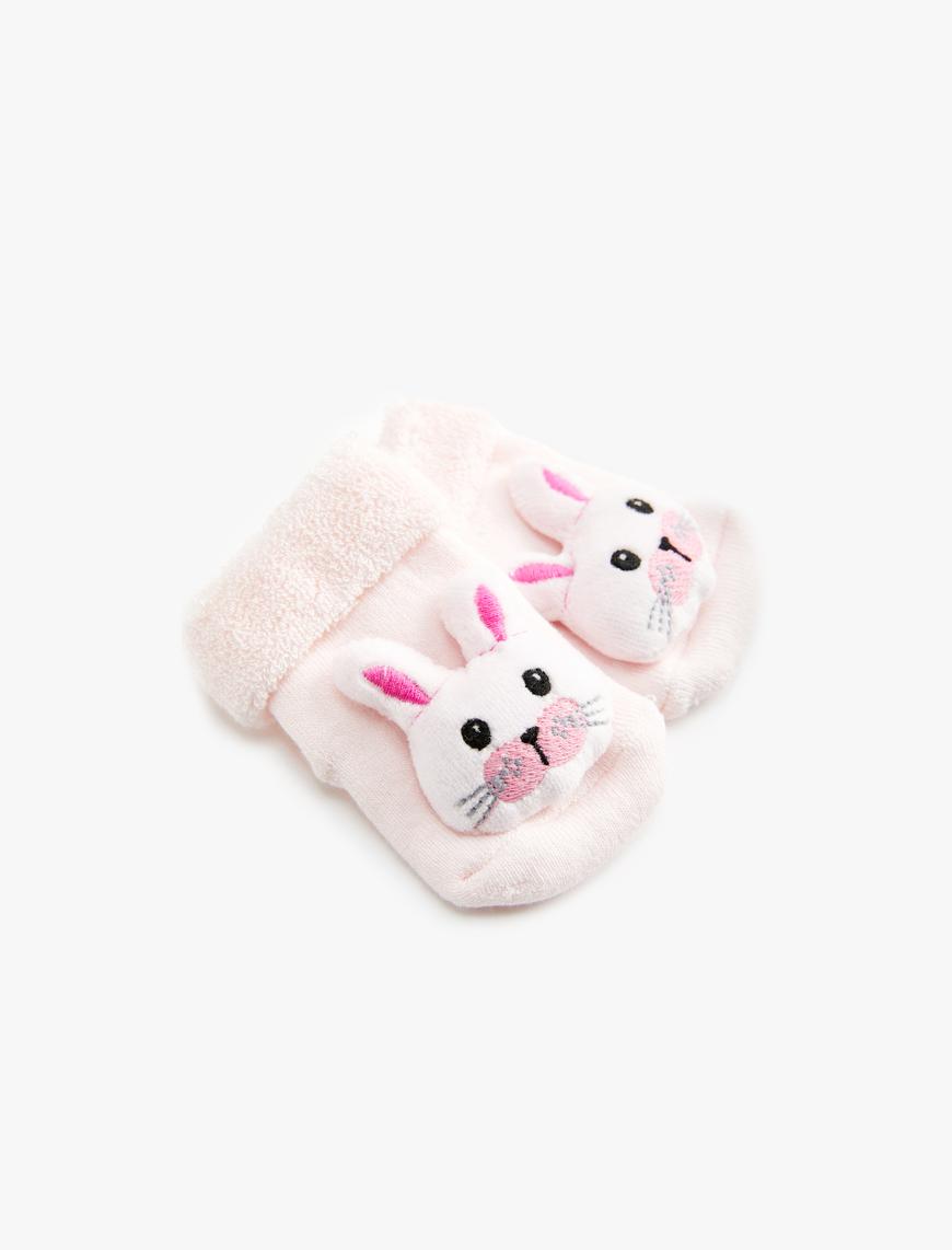  Kız Bebek Hayvan Figürlü Havlu Çorap