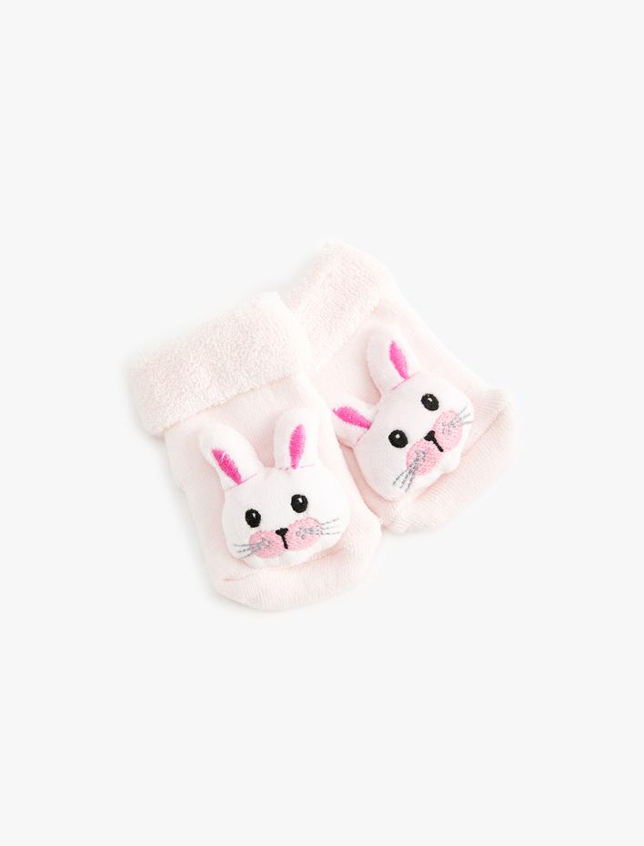 Kız Bebek Hayvan Figürlü Havlu Çorap