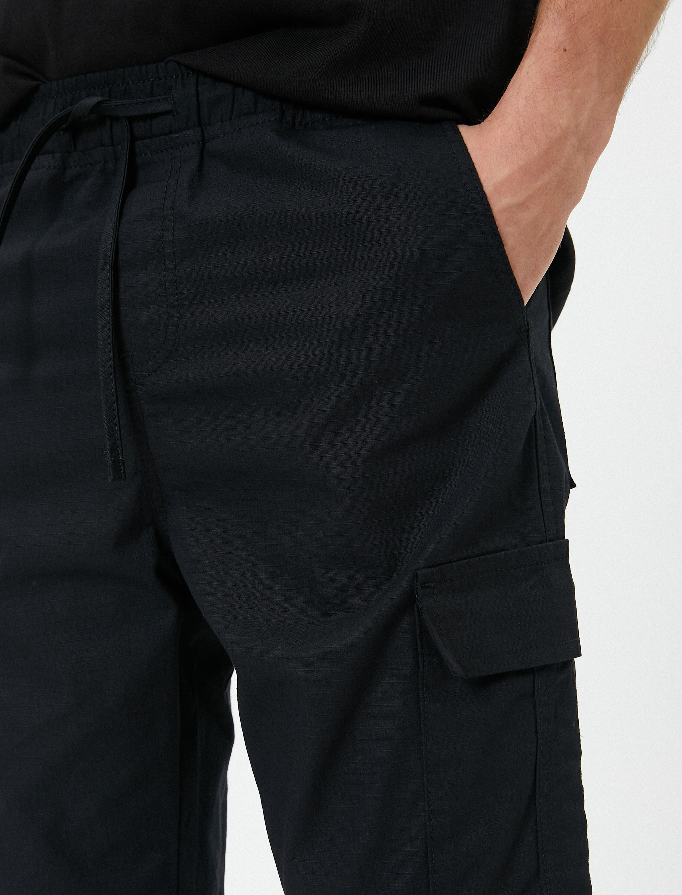   Paraşüt Pantolon Beli Bağcıklı Kargo Cep Detaylı