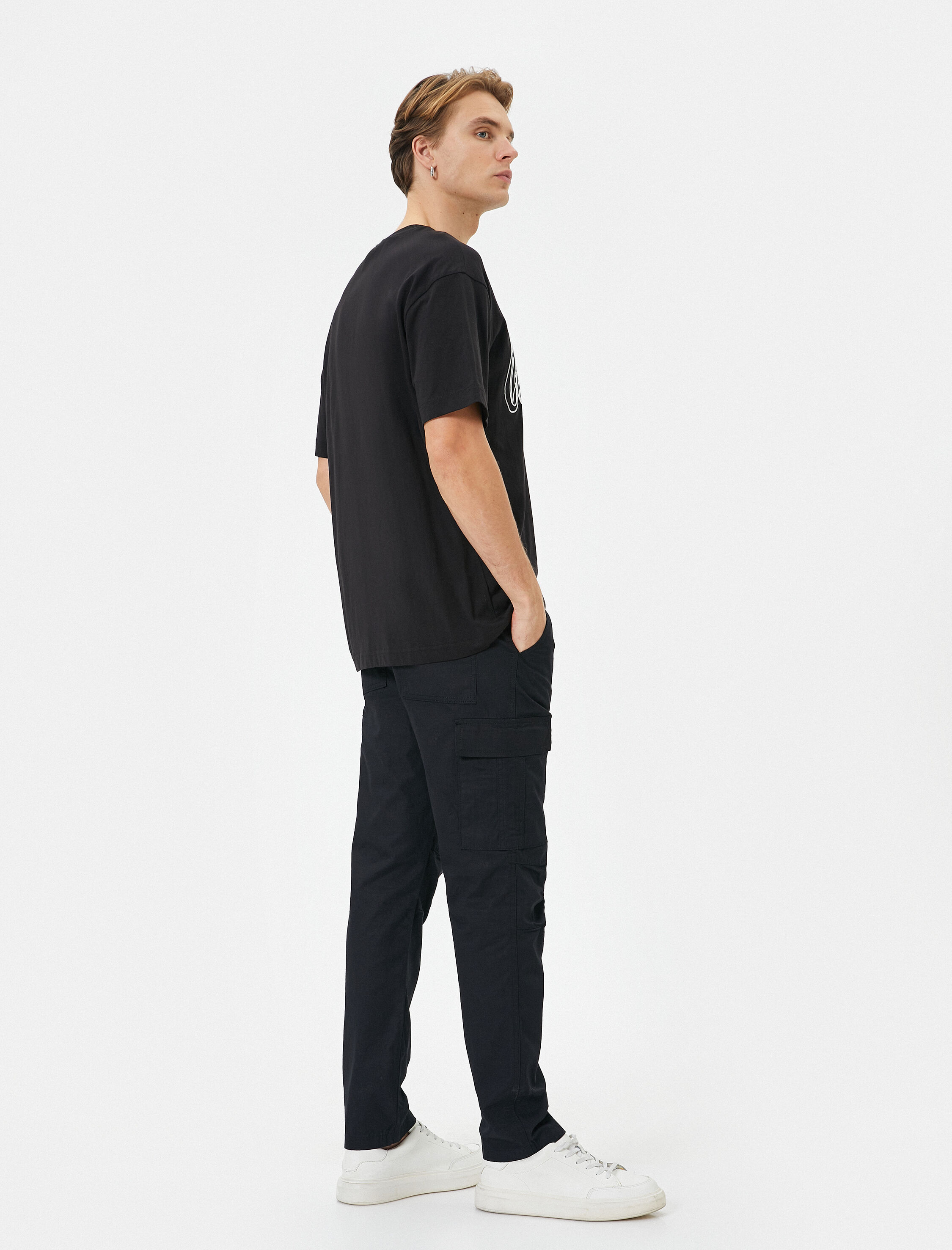   Paraşüt Pantolon Beli Bağcıklı Kargo Cep Detaylı