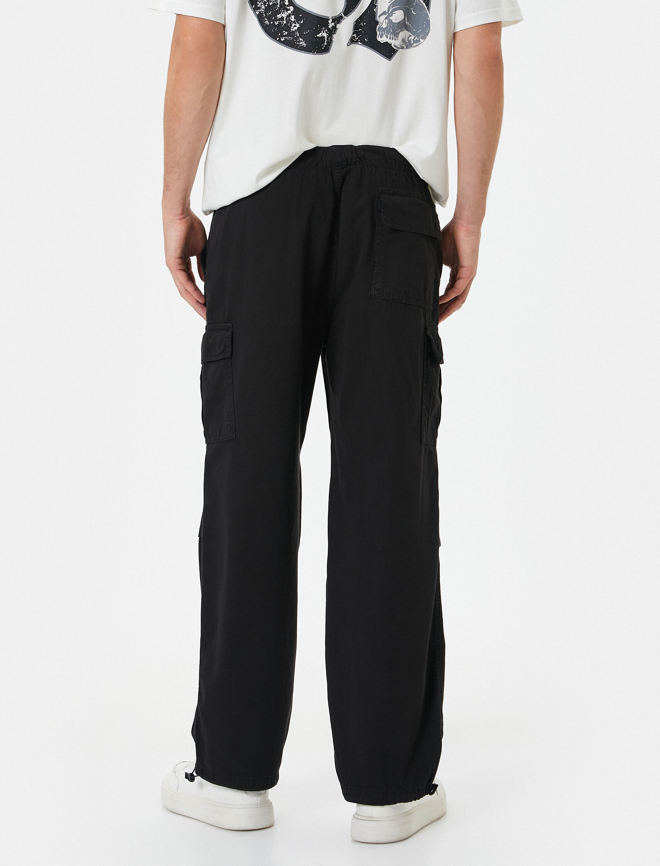   Kargo Paraşüt Bol Pantolon Beli Lastikli Cep Detaylı Stoperli