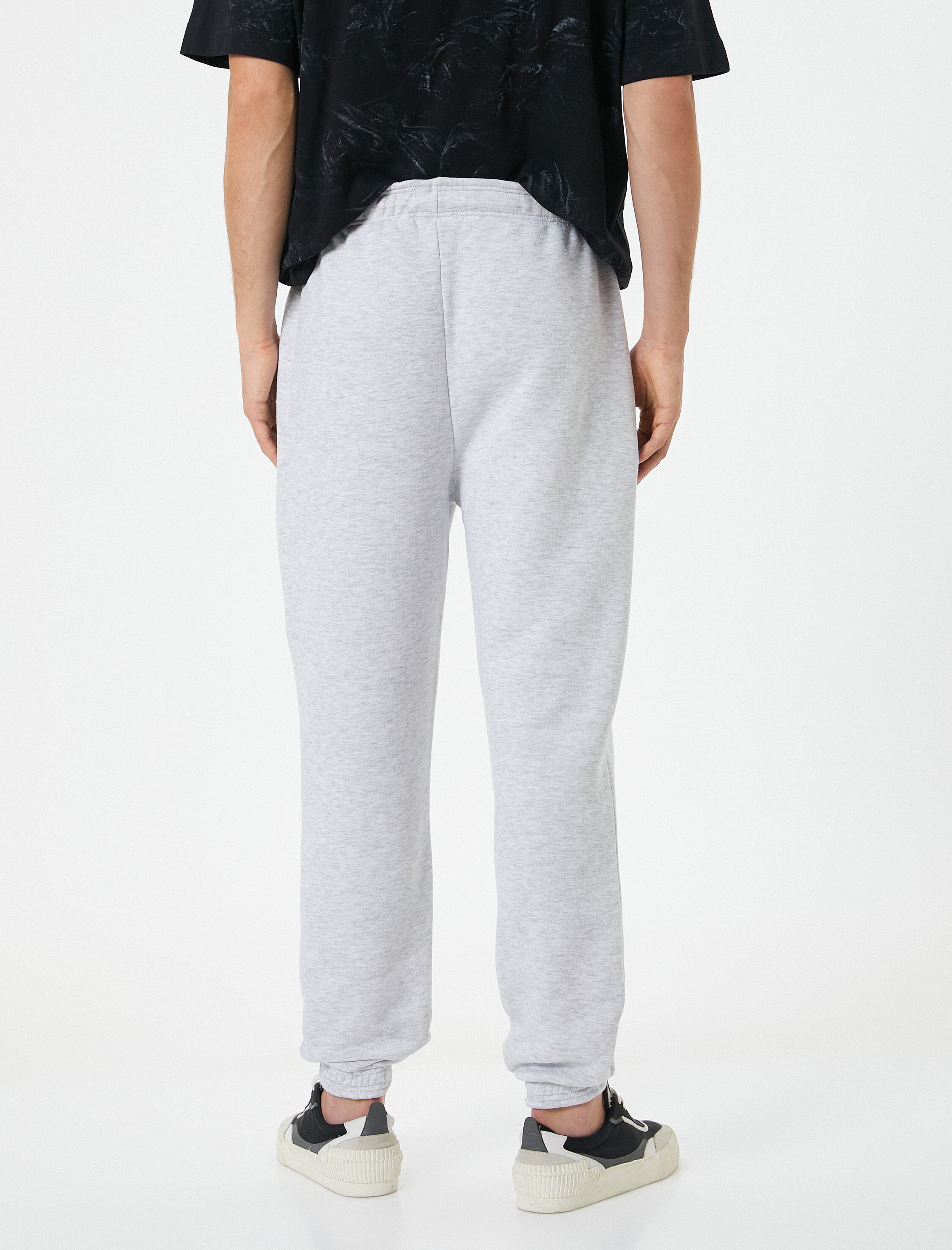   Jogger Eşofman Altı Beli Bağcıklı Fermuar Detaylı Cepli Şardonlu