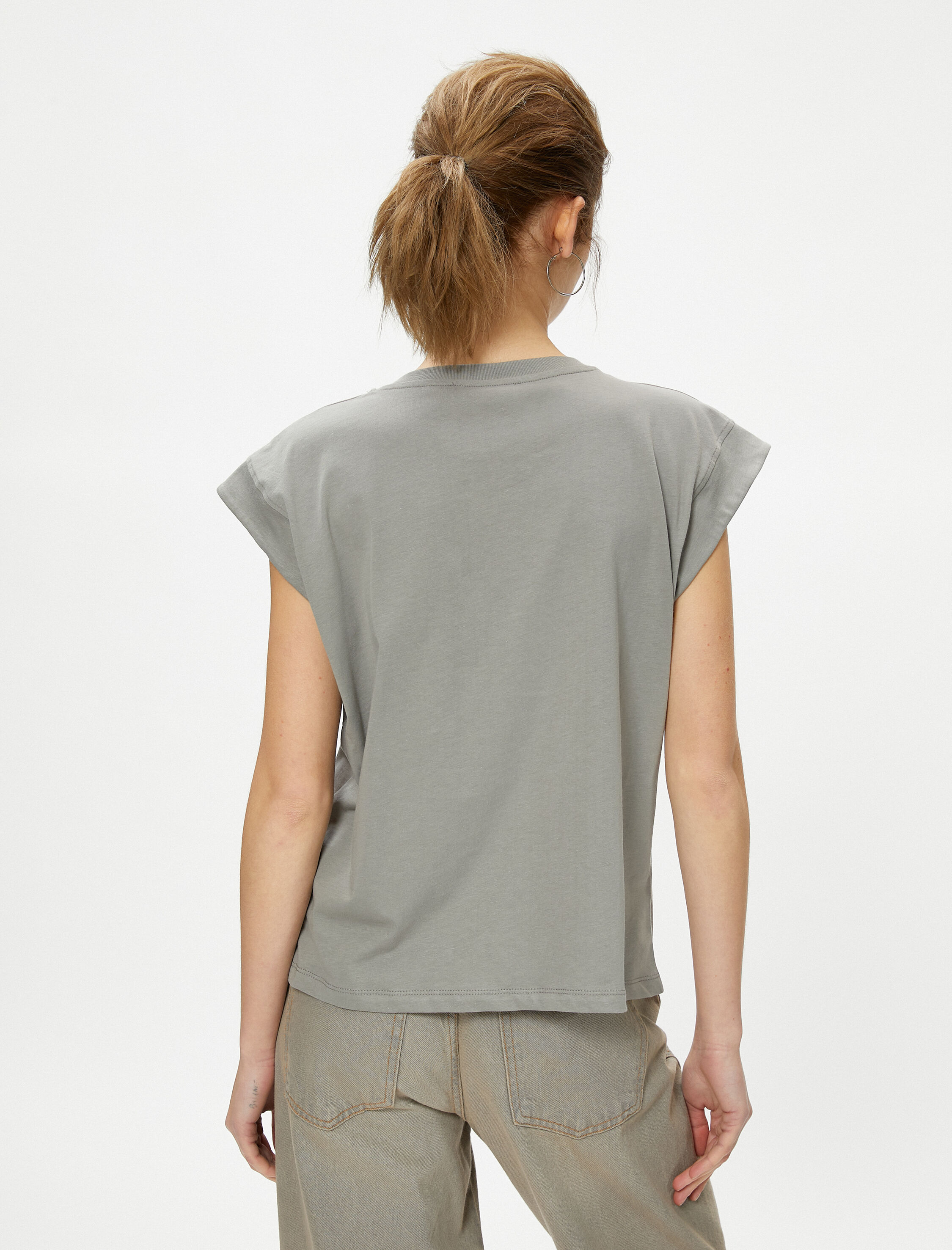   Basic Kolsuz Tişört Bisiklet Yaka Pamuklu