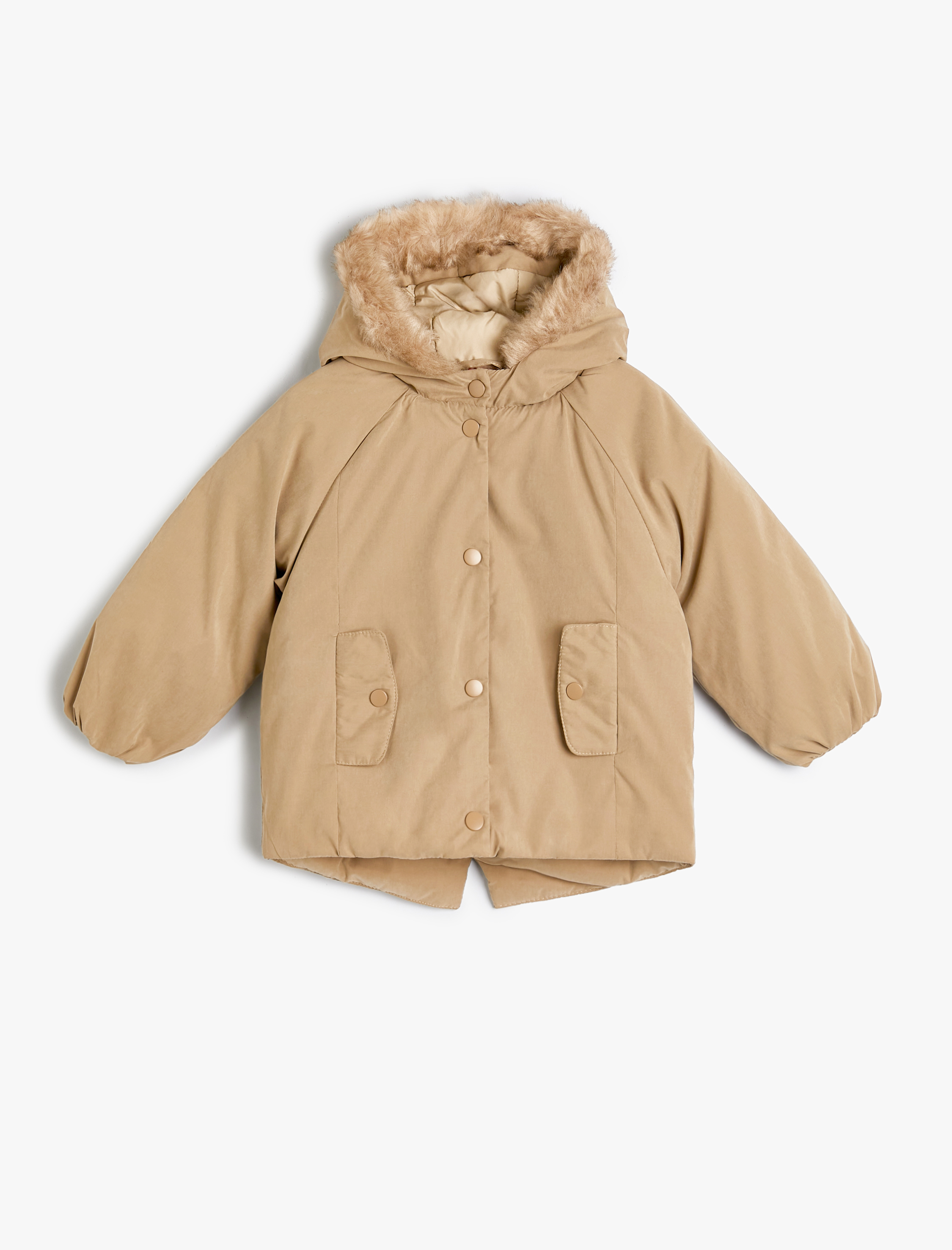  Erkek Bebek Kapşonlu Kaban Fermuarlı Rüzgar Kapaklı Cepli Pamuk Astarlı