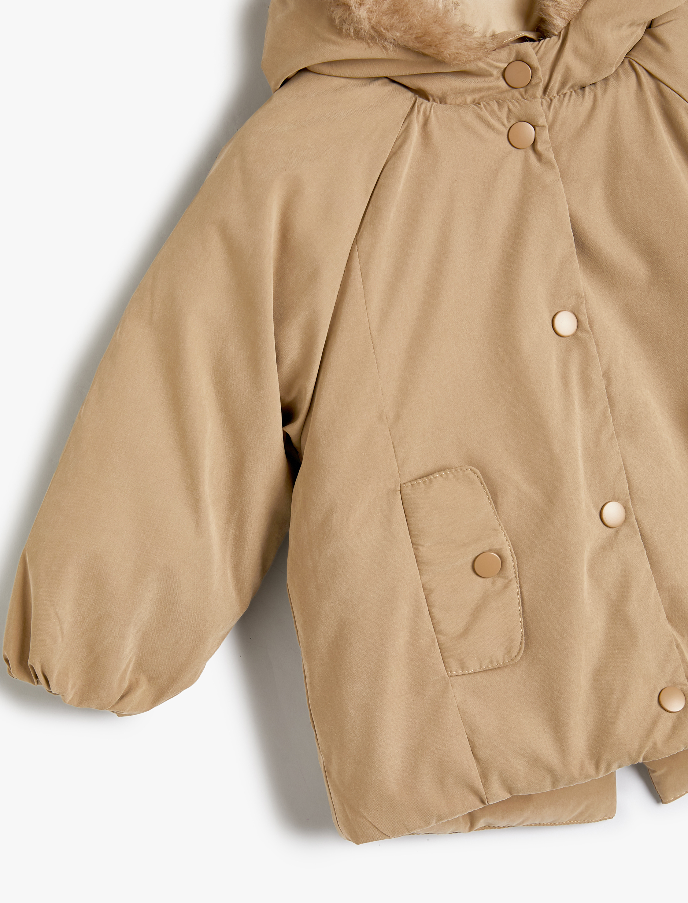  Erkek Bebek Kapşonlu Kaban Fermuarlı Rüzgar Kapaklı Cepli Pamuk Astarlı