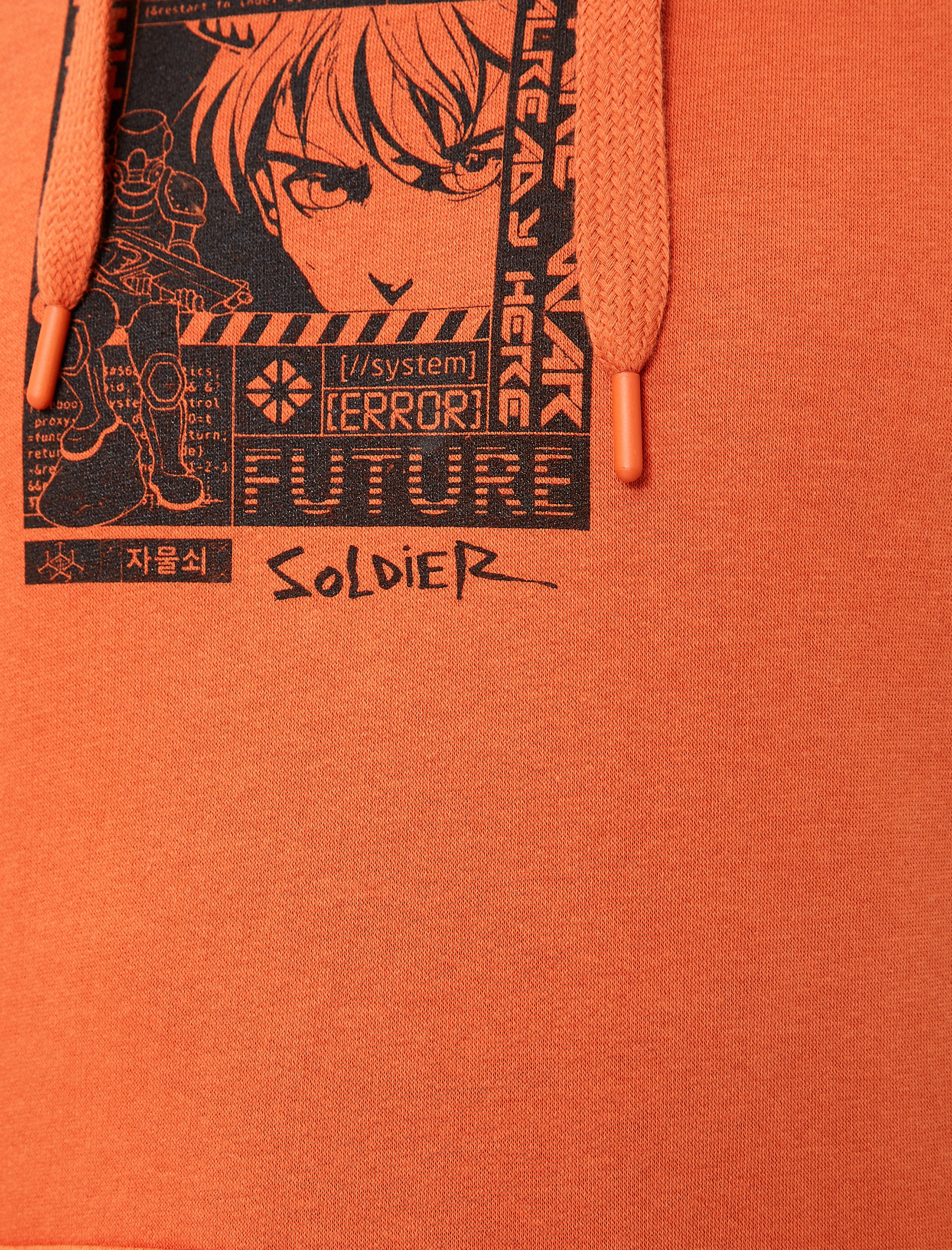   Anime Sweatshirt Kapşonlu Kanguru Cepli Baskılı Şardonlu