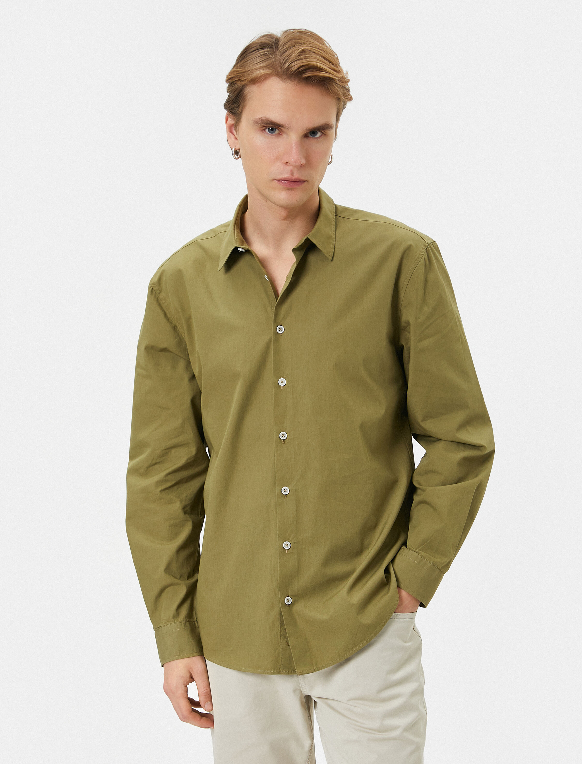   Klasik Gömlek Uzun Kollu Düğmeli Pamuklu Regular Fit