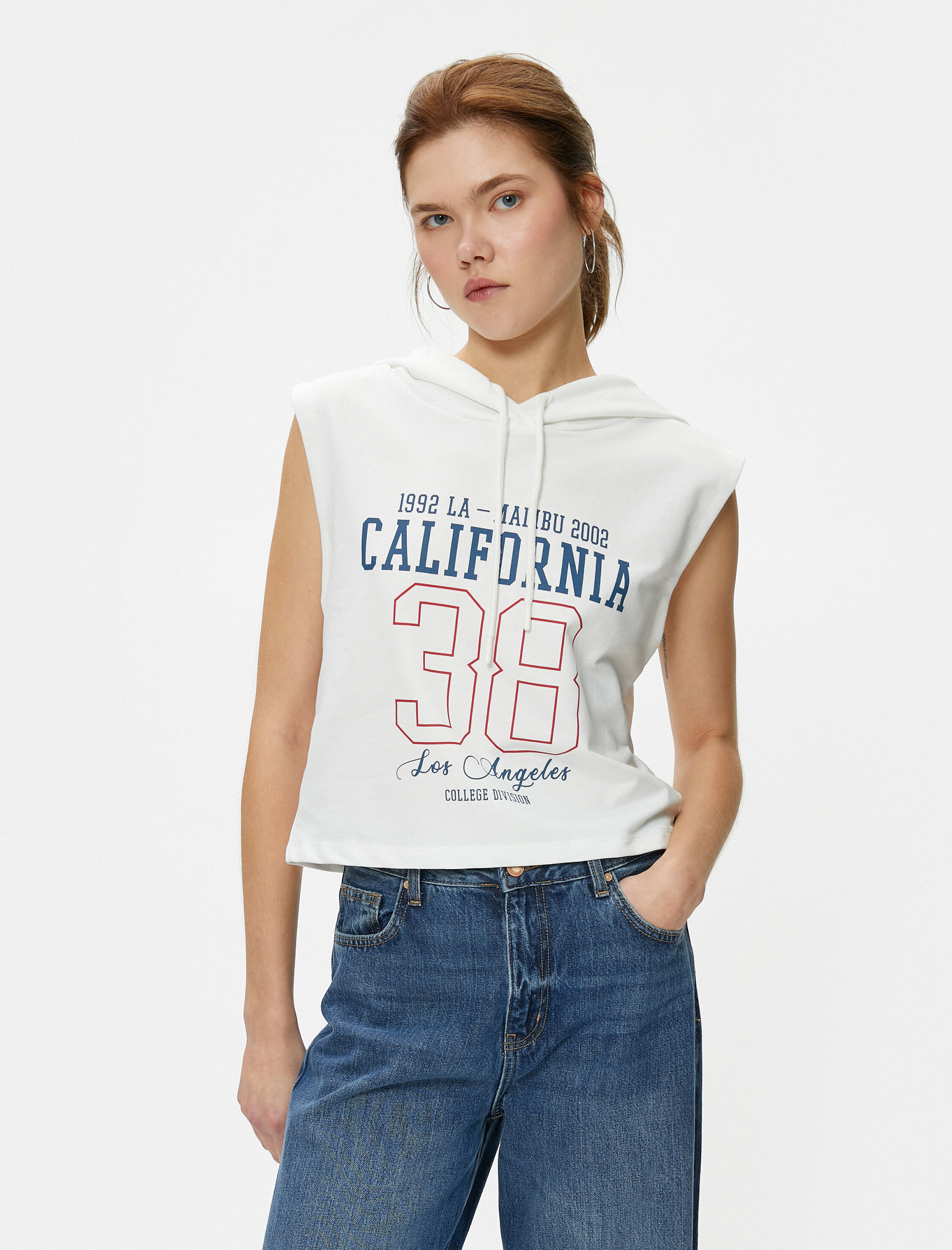   Kapüşonlu Atlet Slogan Baskılı