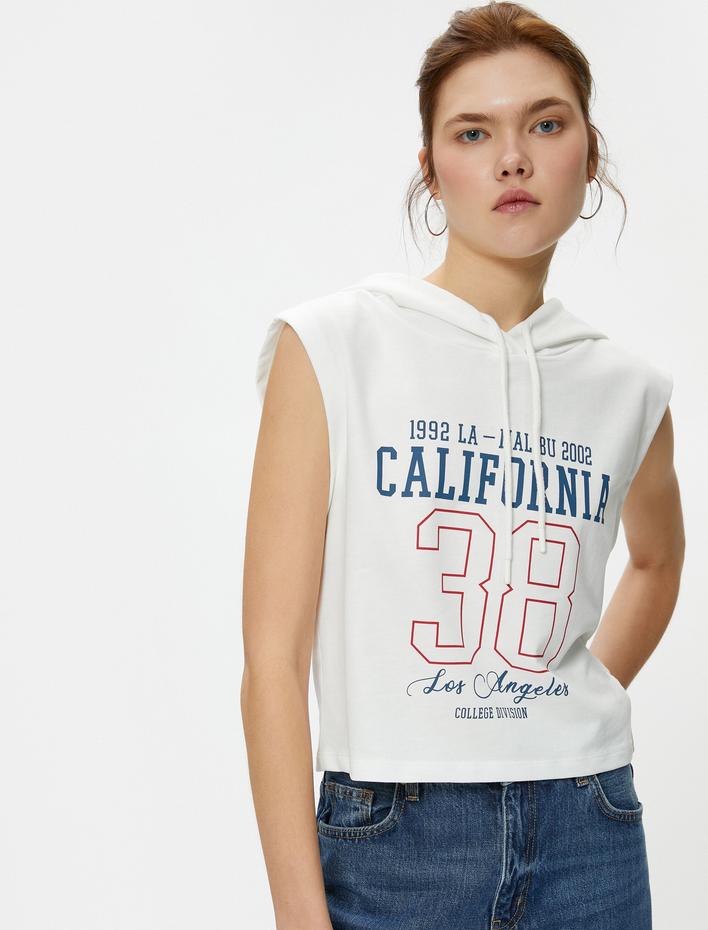  Kapüşonlu Atlet Slogan Baskılı