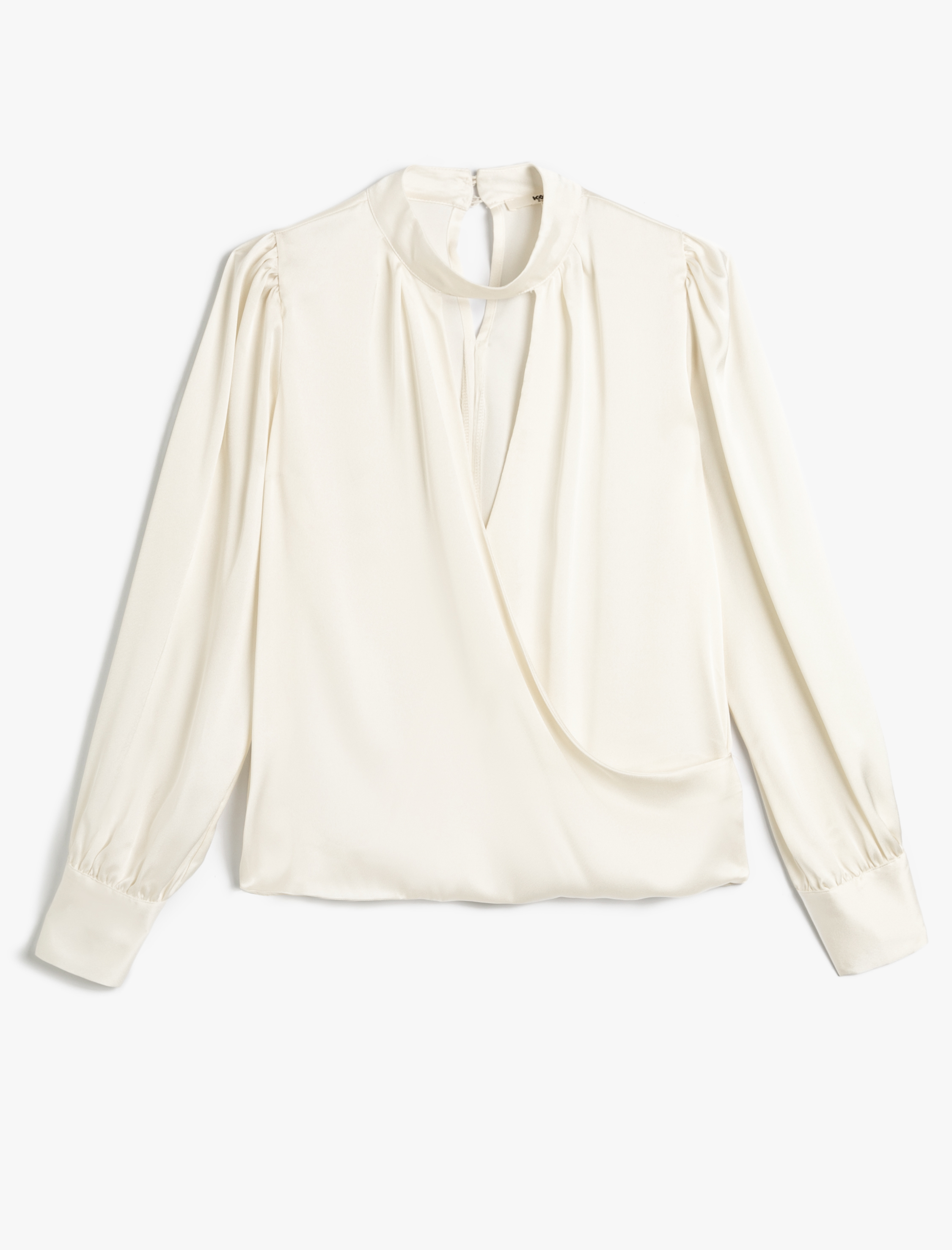   Saten Bluz Choker Yaka Drapeli