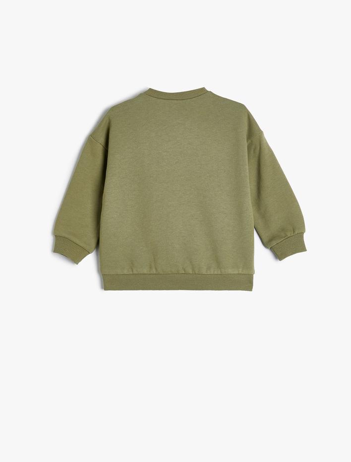 Erkek Bebek Düğmeli Sweatshirt Uzun Kollu Pamuklu