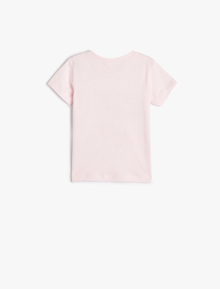 Kız Bebek Tişört Kalp Baskılı Kısa Kollu Bisiklet Pamuklu