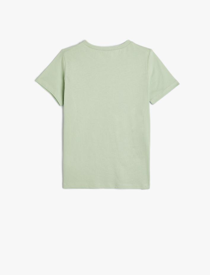 Erkek Çocuk Tişört Kısa Kollu Bisiklet Yaka Sörf Baskılı Pamuklu