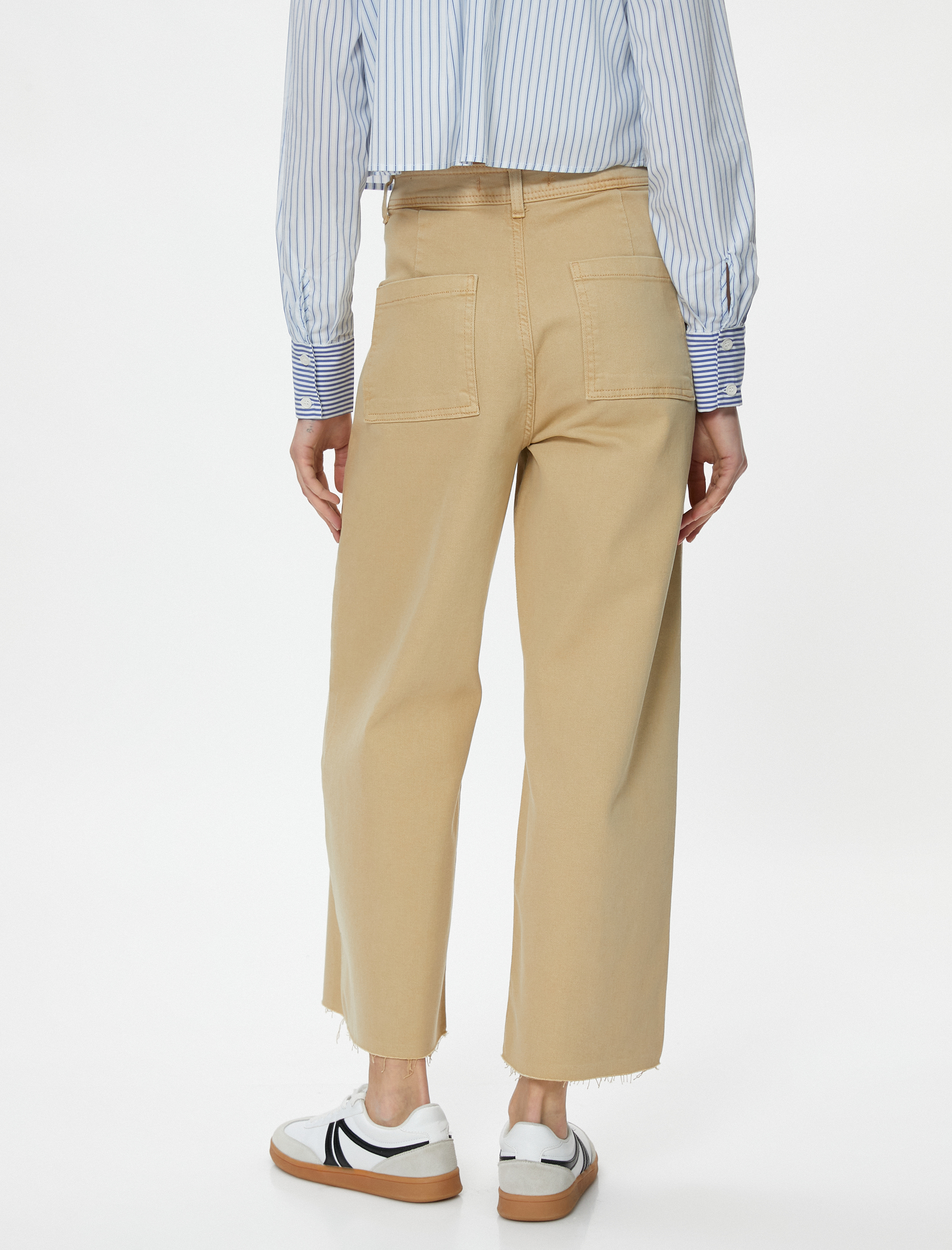   Geniş Kısa Paça Kot Pantolon Yüksek Bel - Sandra Jeans