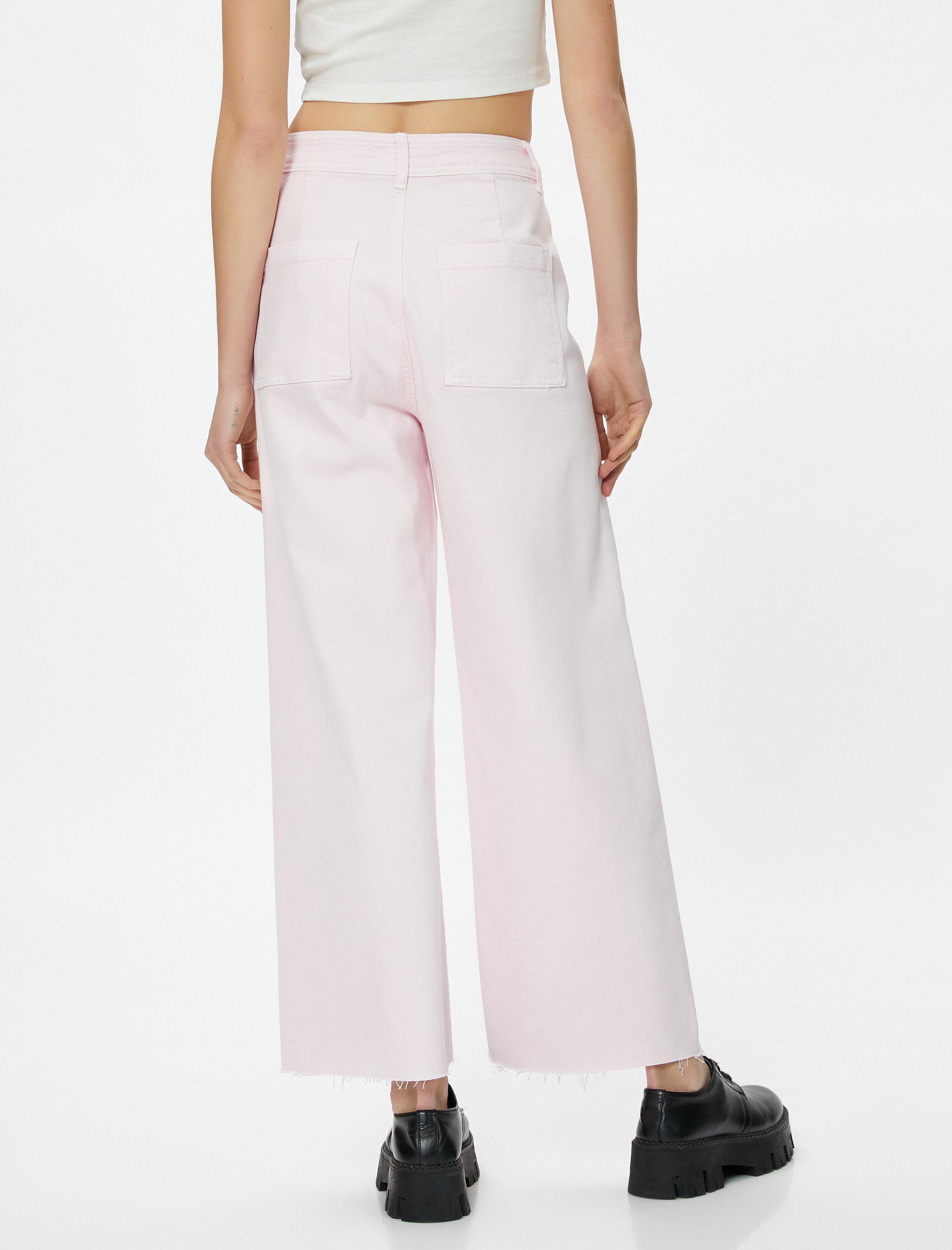   Geniş Kısa Paça Kot Pantolon Yüksek Bel - Sandra Jeans