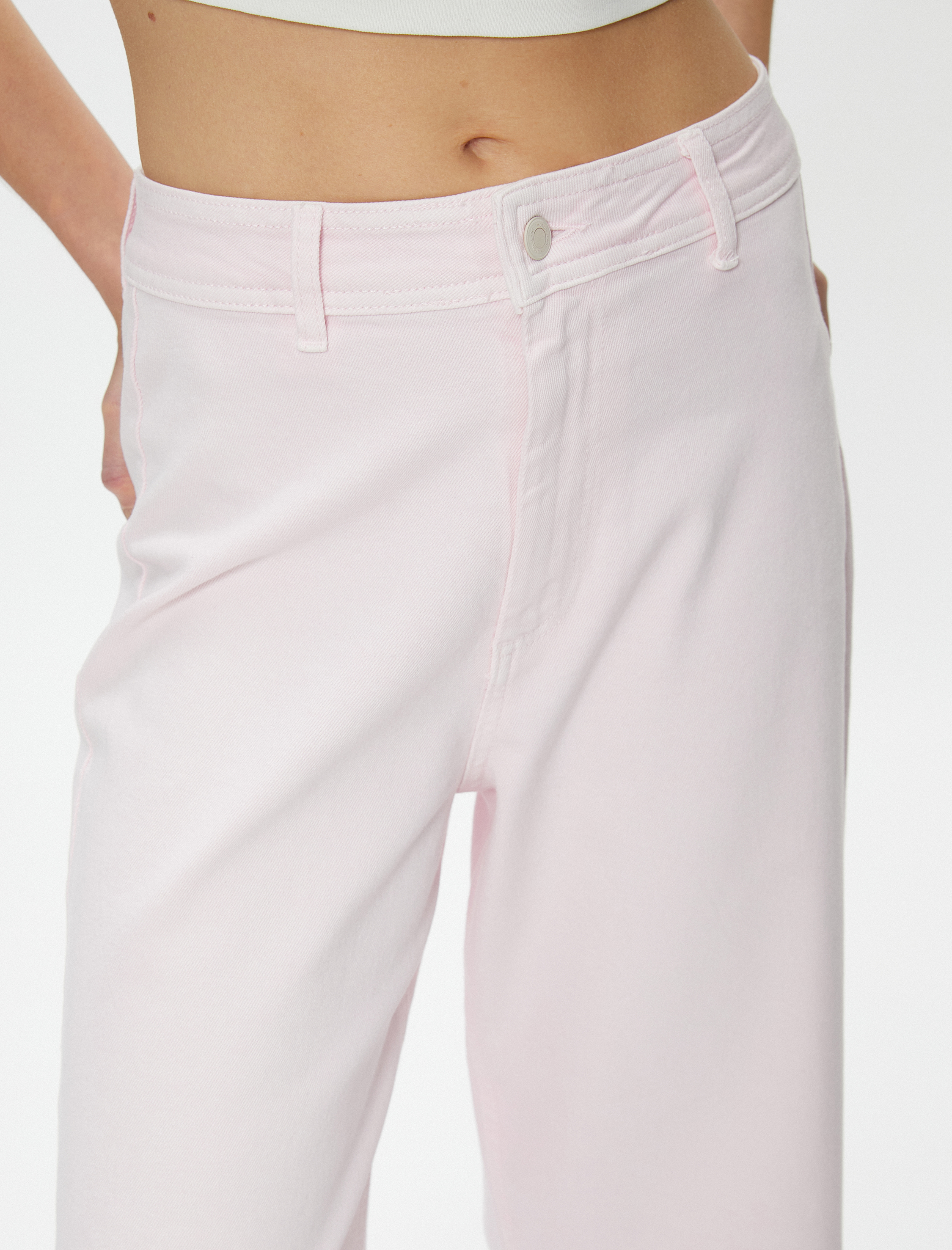   Geniş Kısa Paça Kot Pantolon Yüksek Bel - Sandra Jeans