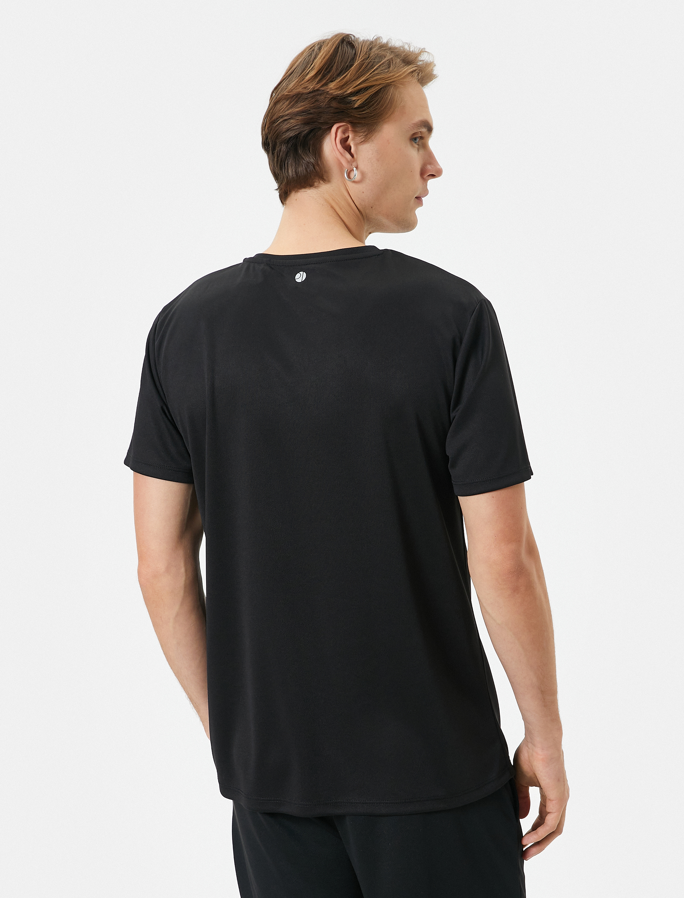   Spor Tişört Slogan Baskılı Bisiklet Yaka Kısa Kollu