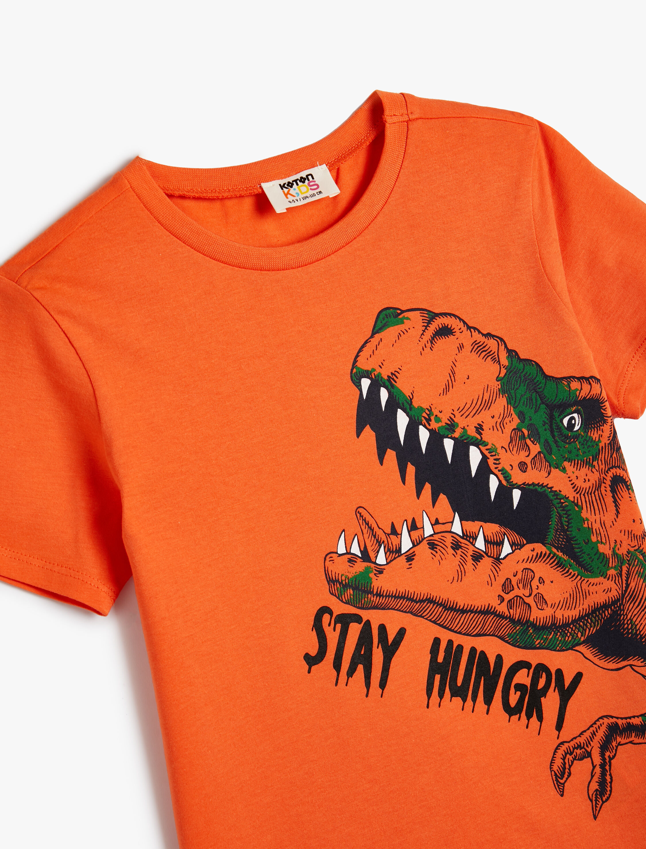  Erkek Çocuk Dinozorlu Tişört Kısa Kollu Bisiklet Yaka Pamuklu