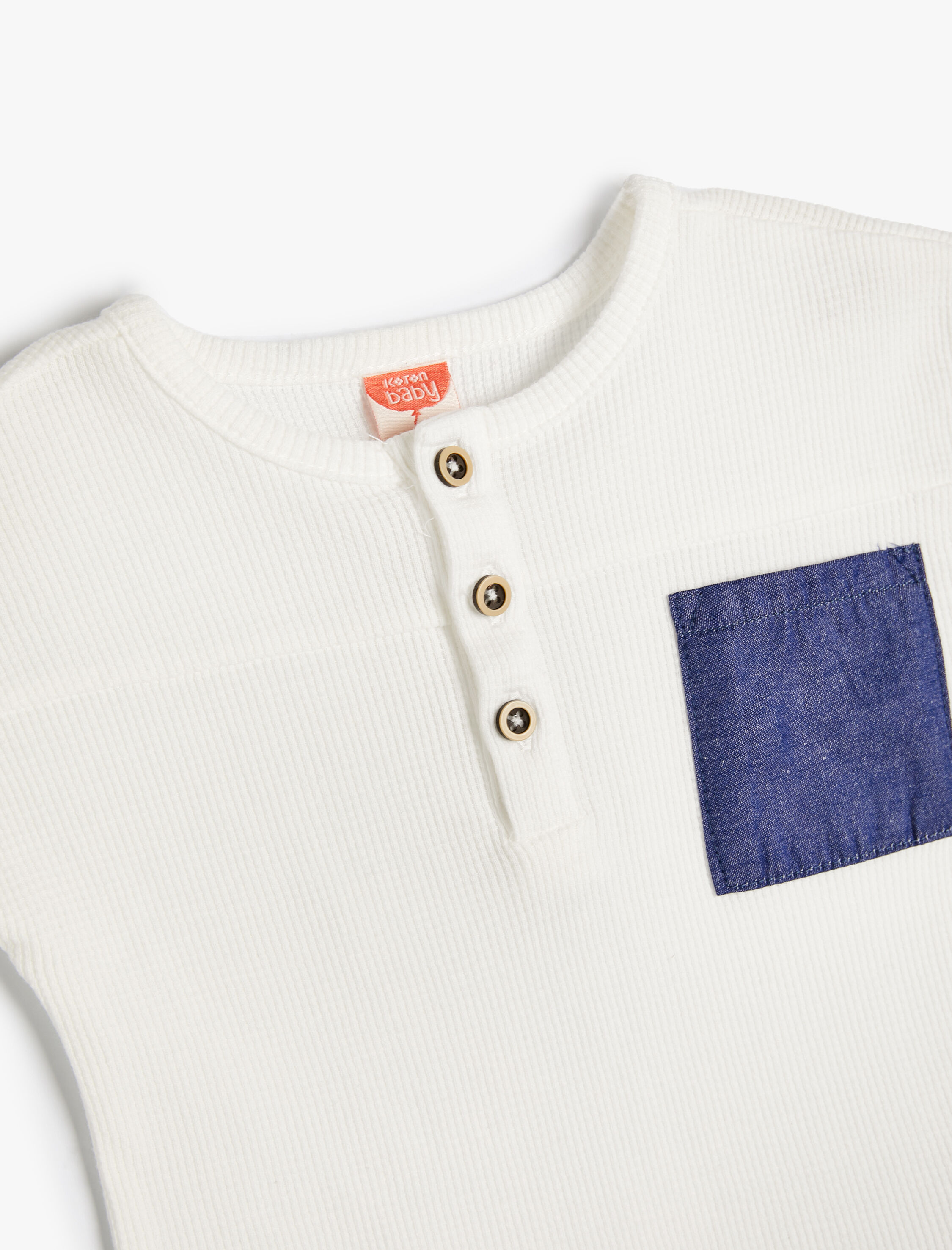  Erkek Bebek Tişört Kaşkorse Kısa Kollu Bisiklet Yaka Cepli Pamuklu