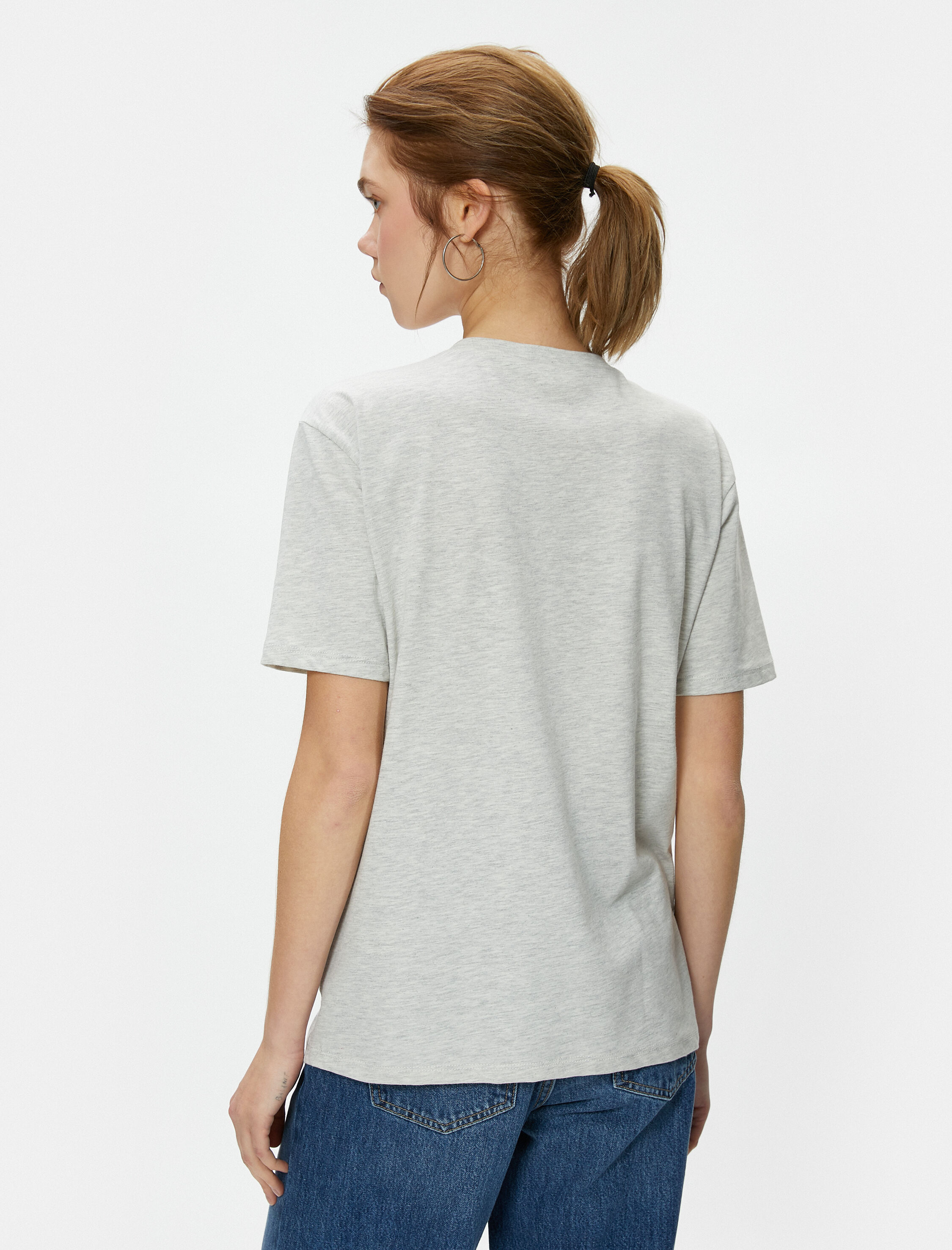   New York Tişört Baskılı Bisiklet Yaka Kısa Kollu