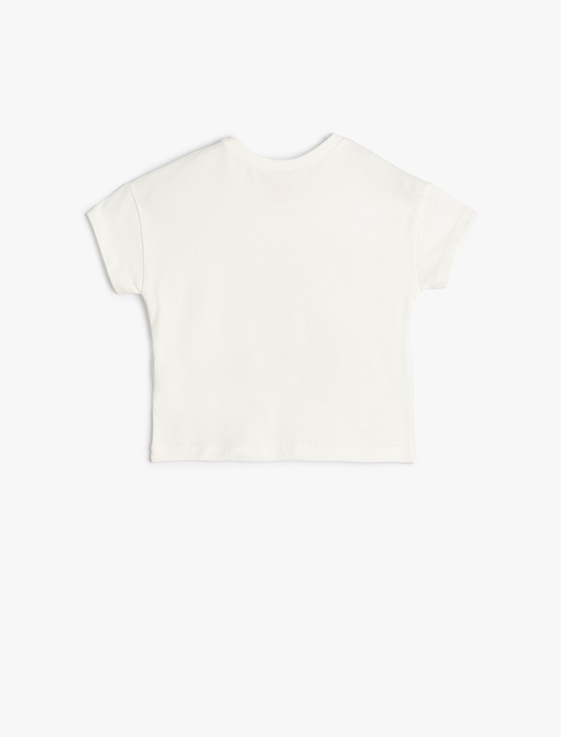  Kız Bebek Tişört Ayıcık Baskılı Kısa Kollu Bisiklet Yaka Pamuklu