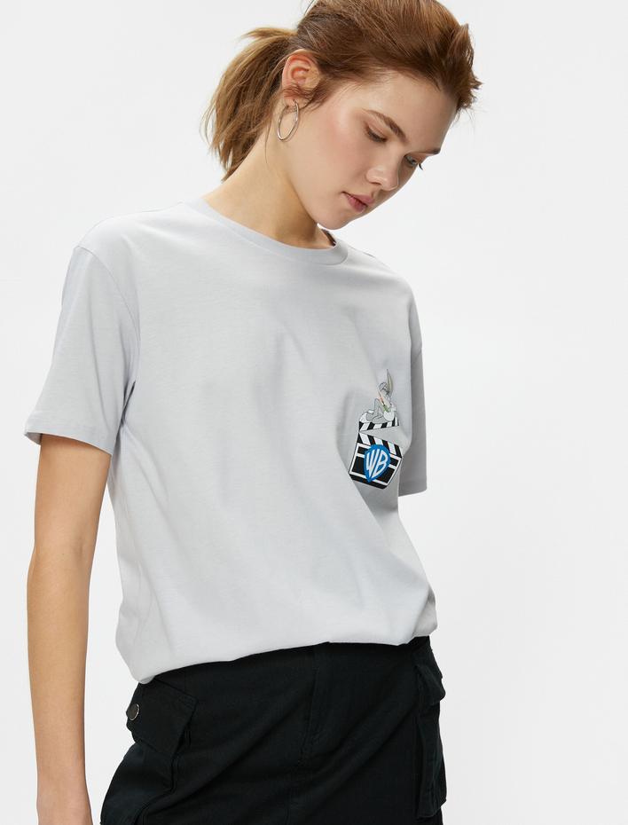  Bugs Bunny Tişört Baskılı Lisanslı Kısa Kollu Pamuklu