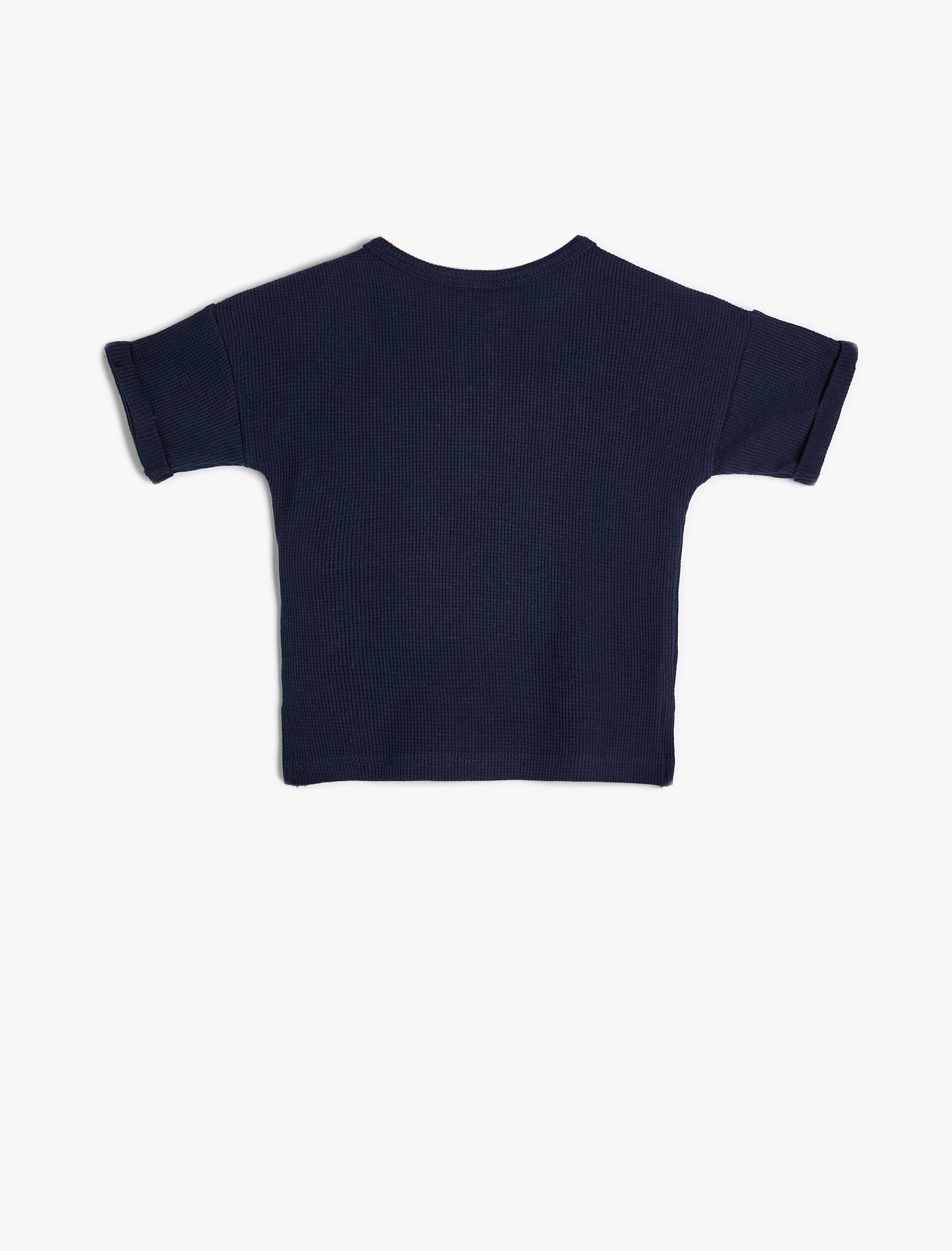 Erkek Bebek Basic Tişört Ribanalı Kısa Kollu Bisiklet Yaka Pamuklu