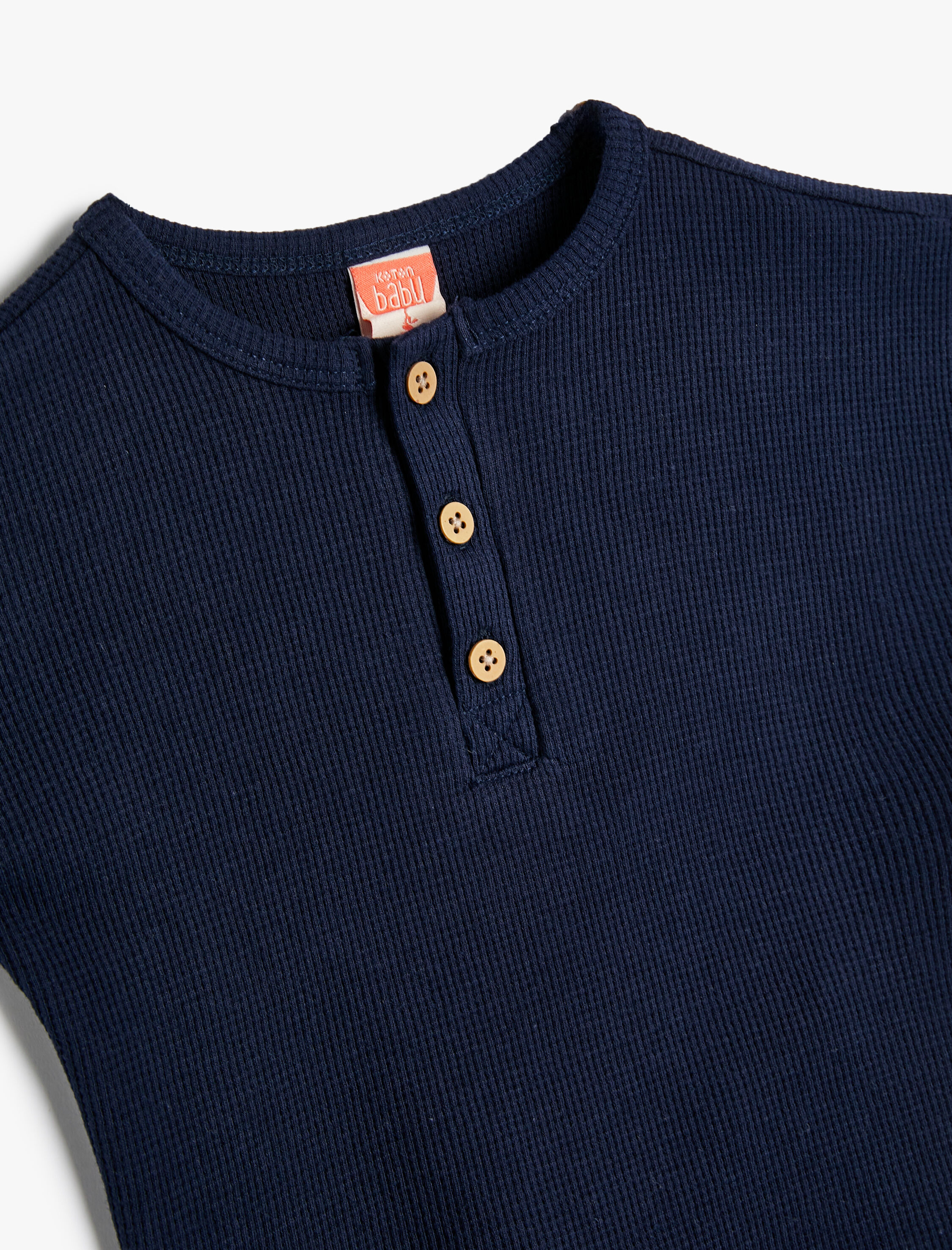 Erkek Bebek Basic Tişört Ribanalı Kısa Kollu Bisiklet Yaka Pamuklu