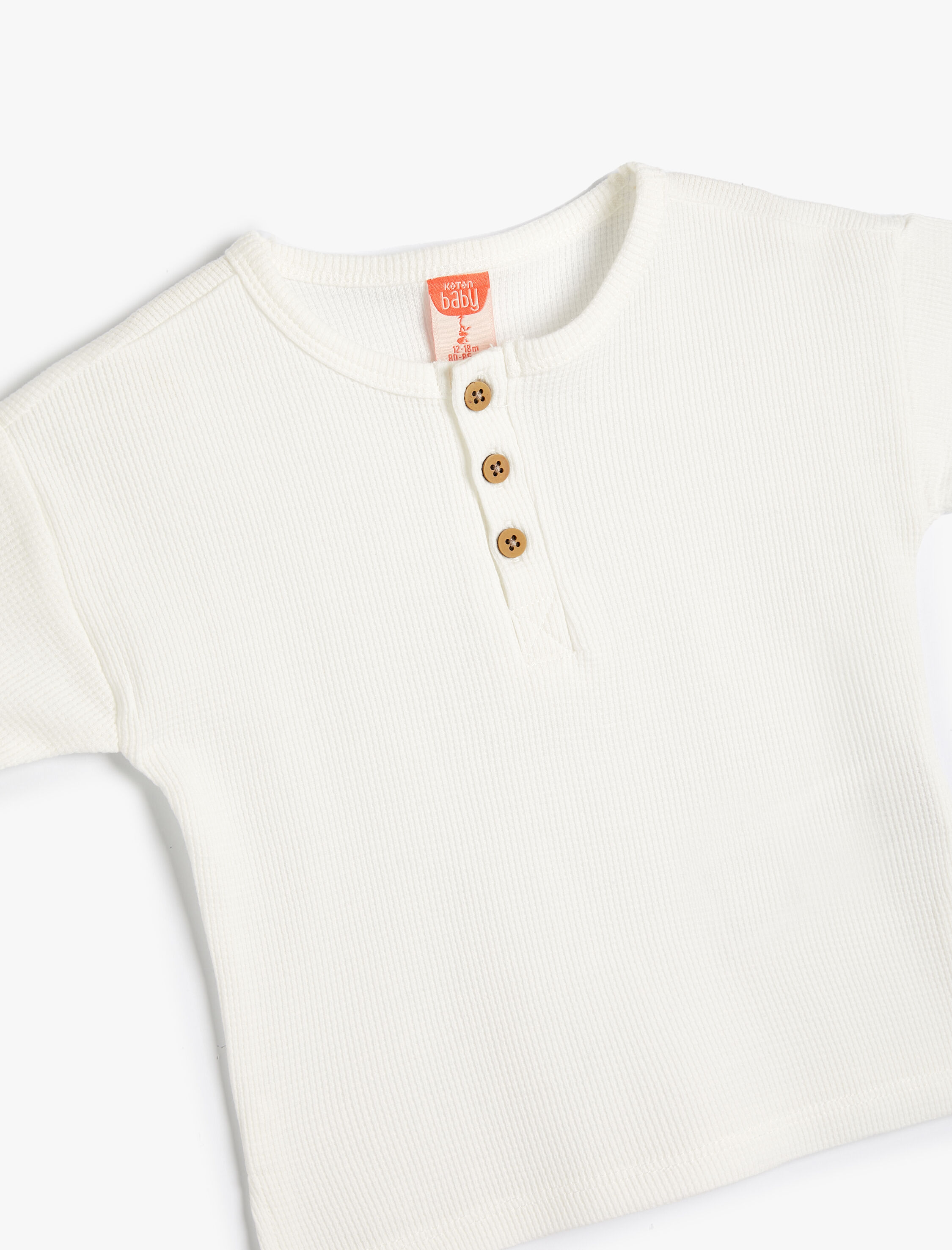  Erkek Bebek Basic Tişört Ribanalı Kısa Kollu Bisiklet Yaka Pamuklu